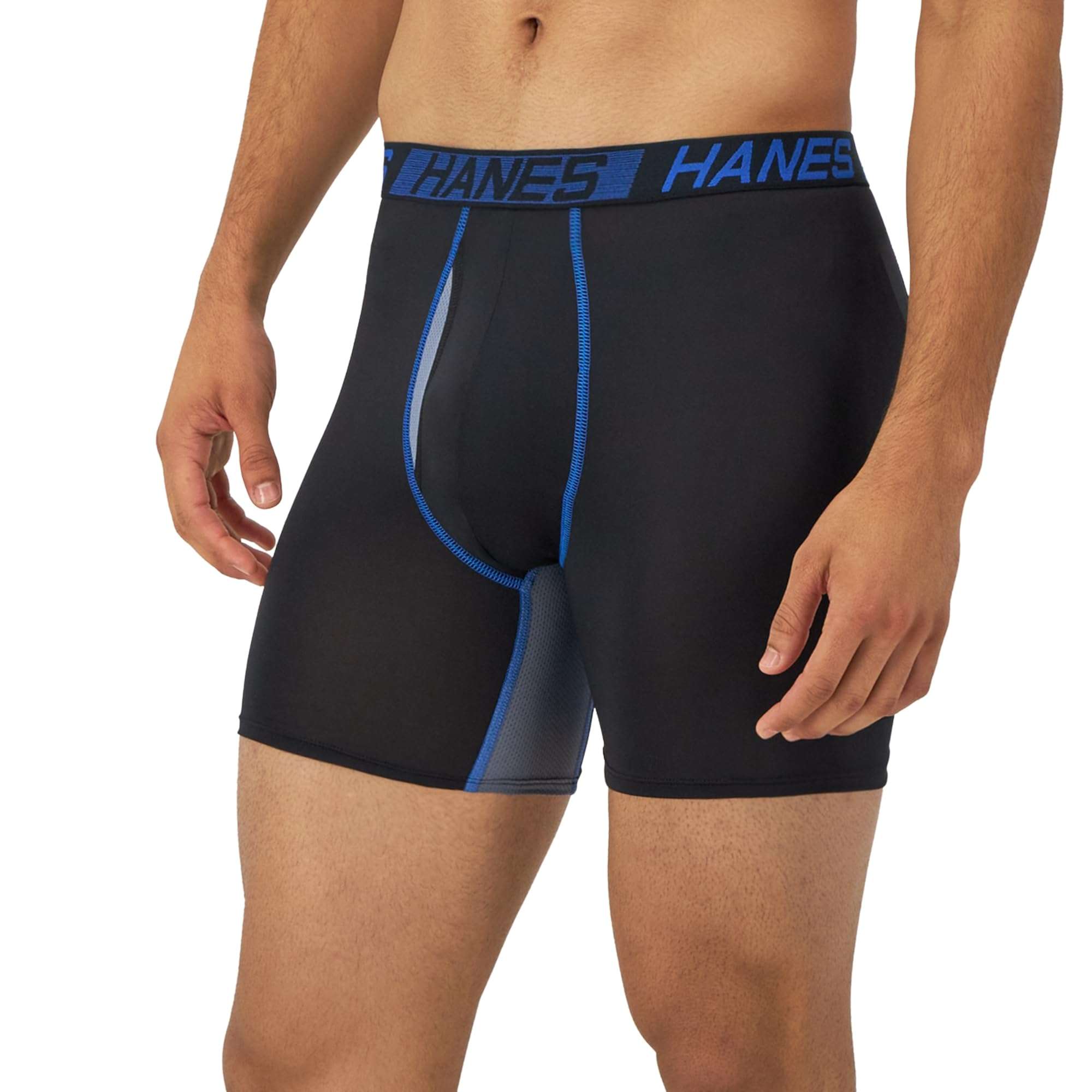 Hanes Men's Anti-Chafing, 3 Pairs, Cool & Breathable Cotton Pouch Underwear, Moisture-Wicking Boxer Briefs - Image 6