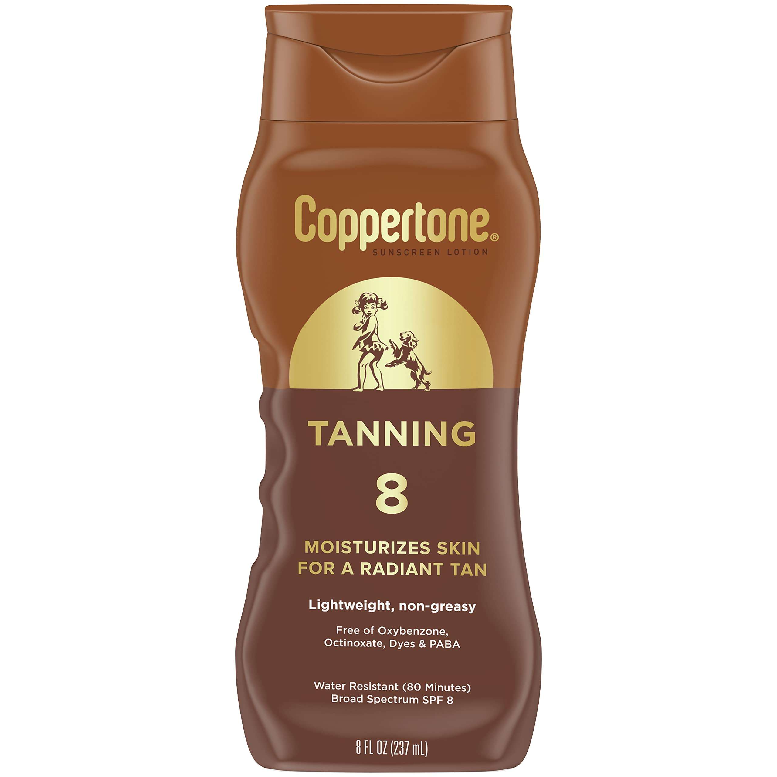 Coppertone Sunscreen Tanning Lotion SPF 8, Lightweight and Non Greasy Sunscreen, Water Resistant, Oxybenzone Free, Sun Tan Lotion Moisturizes Skin for a Radiant Tan, 8 Fl Oz Bottle, Pack of 2 - Image 10