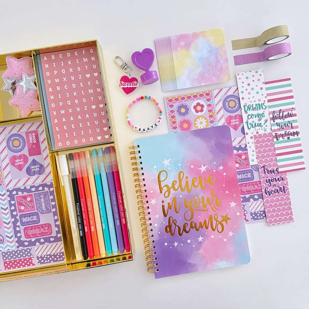 Nollh DIY Journal Kit for Girls - DIY Journal Set for Tween & Teen Girls, Stationery Set, Scrapbook & Diary Supplies Set, Journaling Art Crafts Kit, Ideal Gifts for 8 9 10 11 12 13 14 Year Old Girl - Image 7