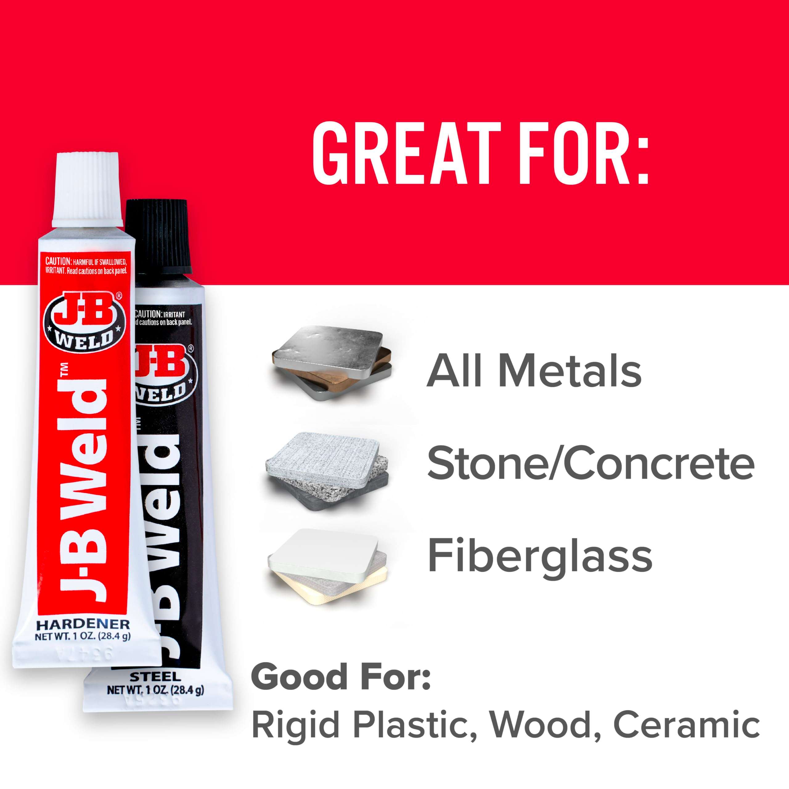 J-B Weld Original Epoxy, Steel Reinforced Epoxy, High Strength - 2 Pack, Dark Grey (8265S-2) - Image 3