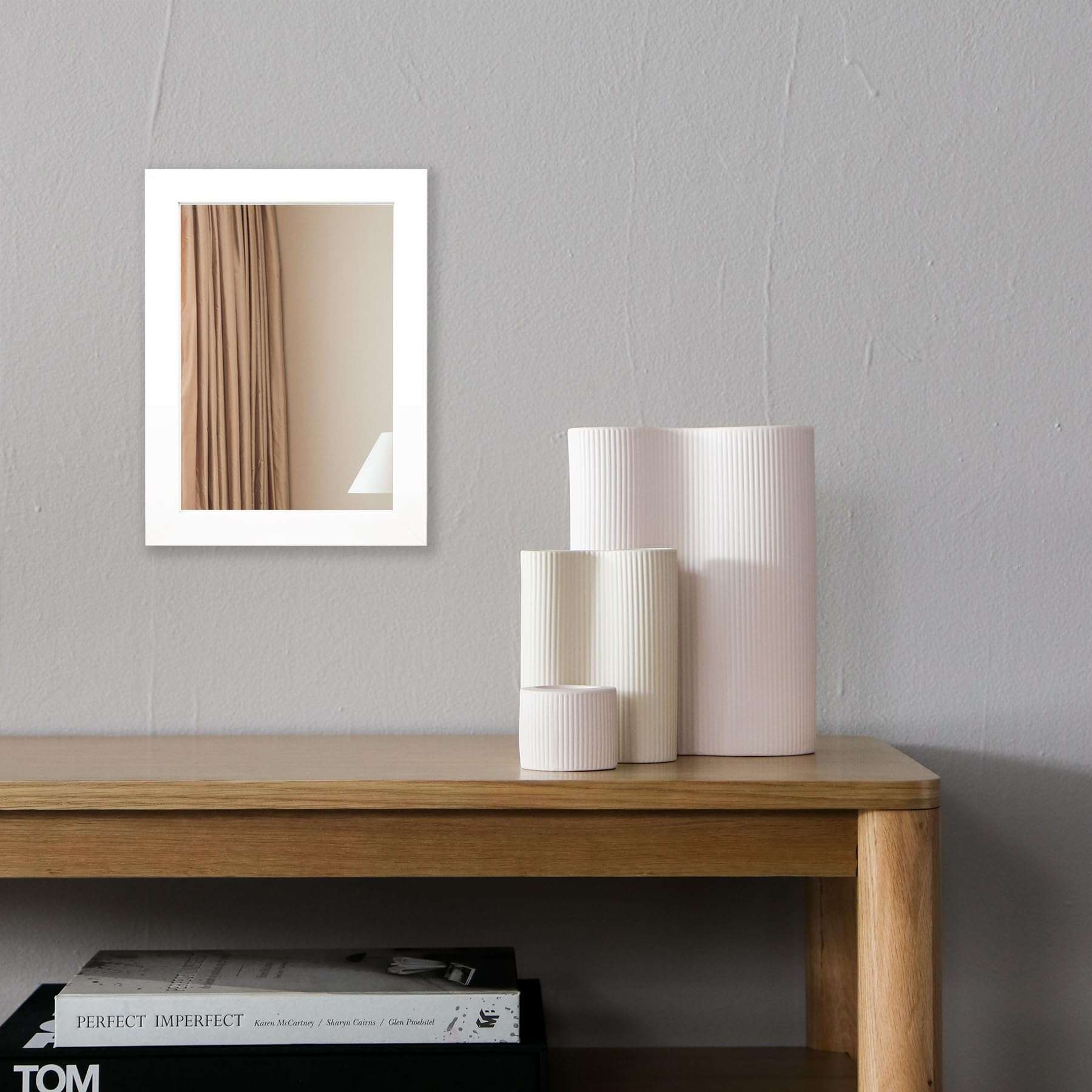 Ruomeng Wall Mirror Rectangle Decorative Mirror 12" x 16" for Entryway, Bedroom, Living Room, White - Image 4