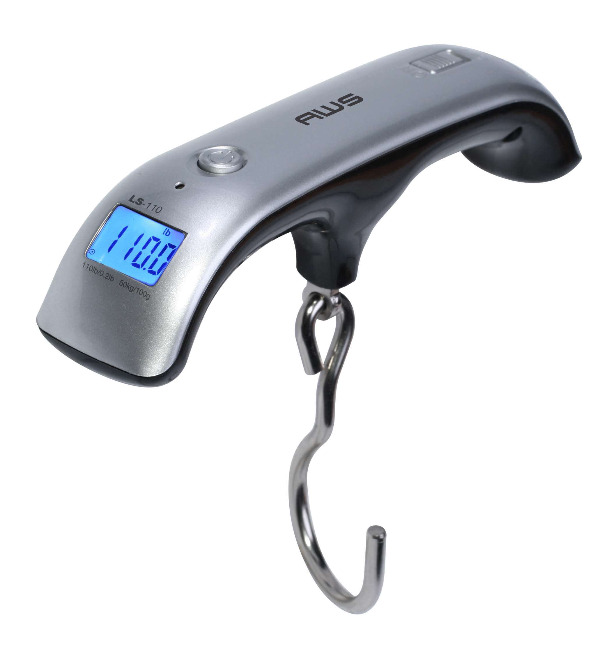 American Weigh Scales Digital Hanging Luggage Scale for Traveling or Weighing Suitcases, Backlit LCD Screen 110lbs x 0.2lbs, LS-110 - Image 1
