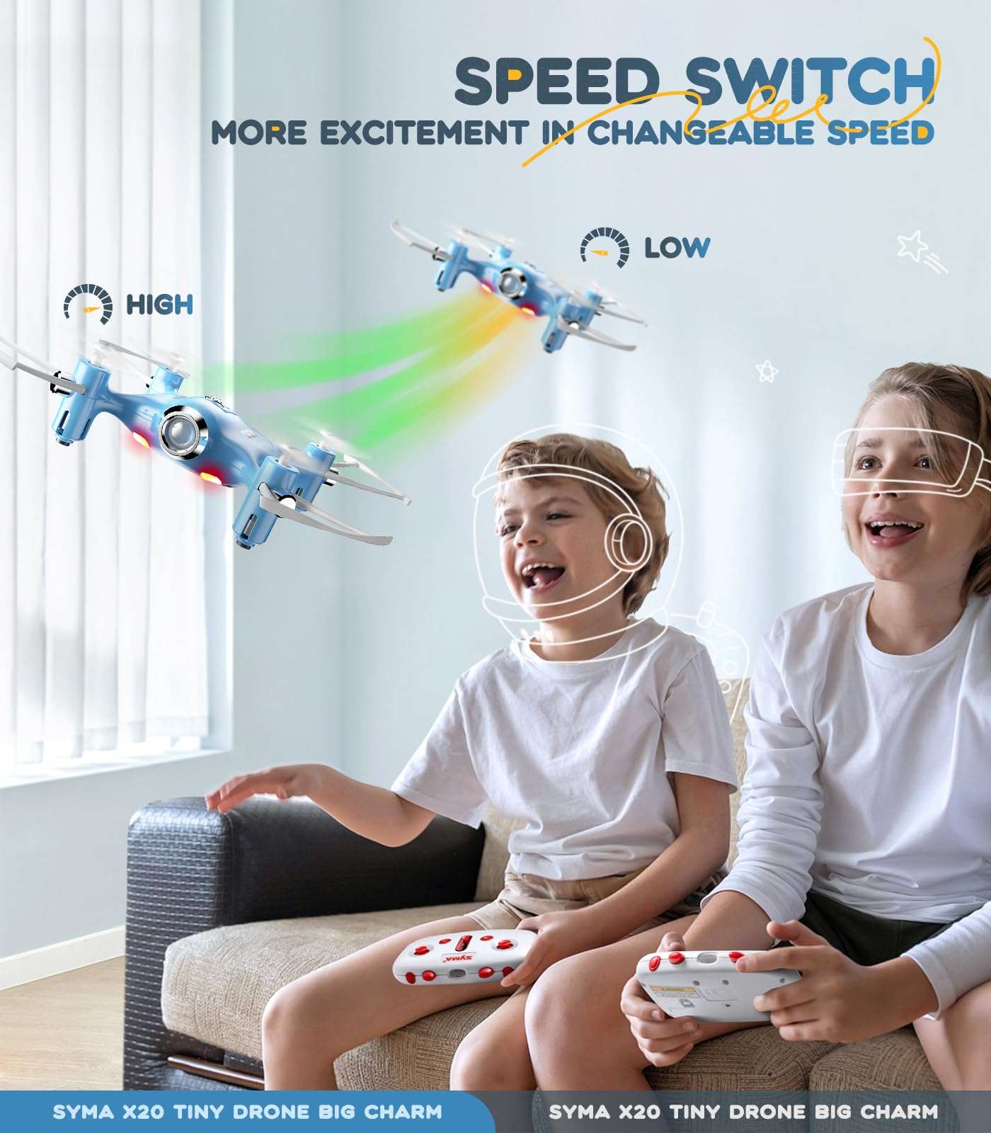 SYMA Drone for Kids,Easy Pocket RC Quadcopter with Altitude Hold, 3D Flips, Speed Switch Modes, Headless Mode, Protection Guards Helicopter Gift for Boys Girls - Image 4