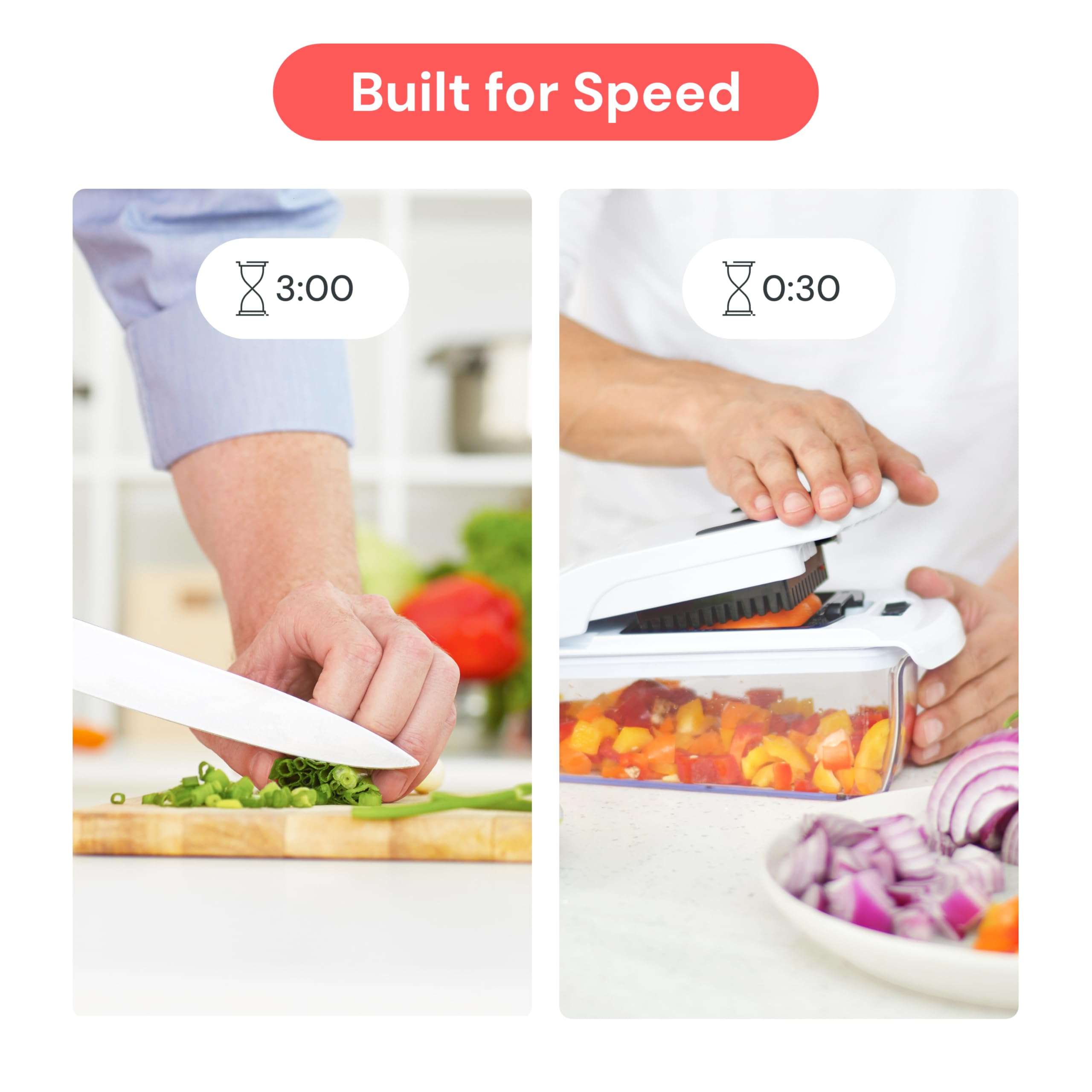 Fullstar The Original Pro Chopper - Vegetable Chopper and Spiralizer, Food Chopper with Container, Fruit Slicer, Kitchen Gadgets & Accessories, Home Essentials (4 in 1, White) - Image 3