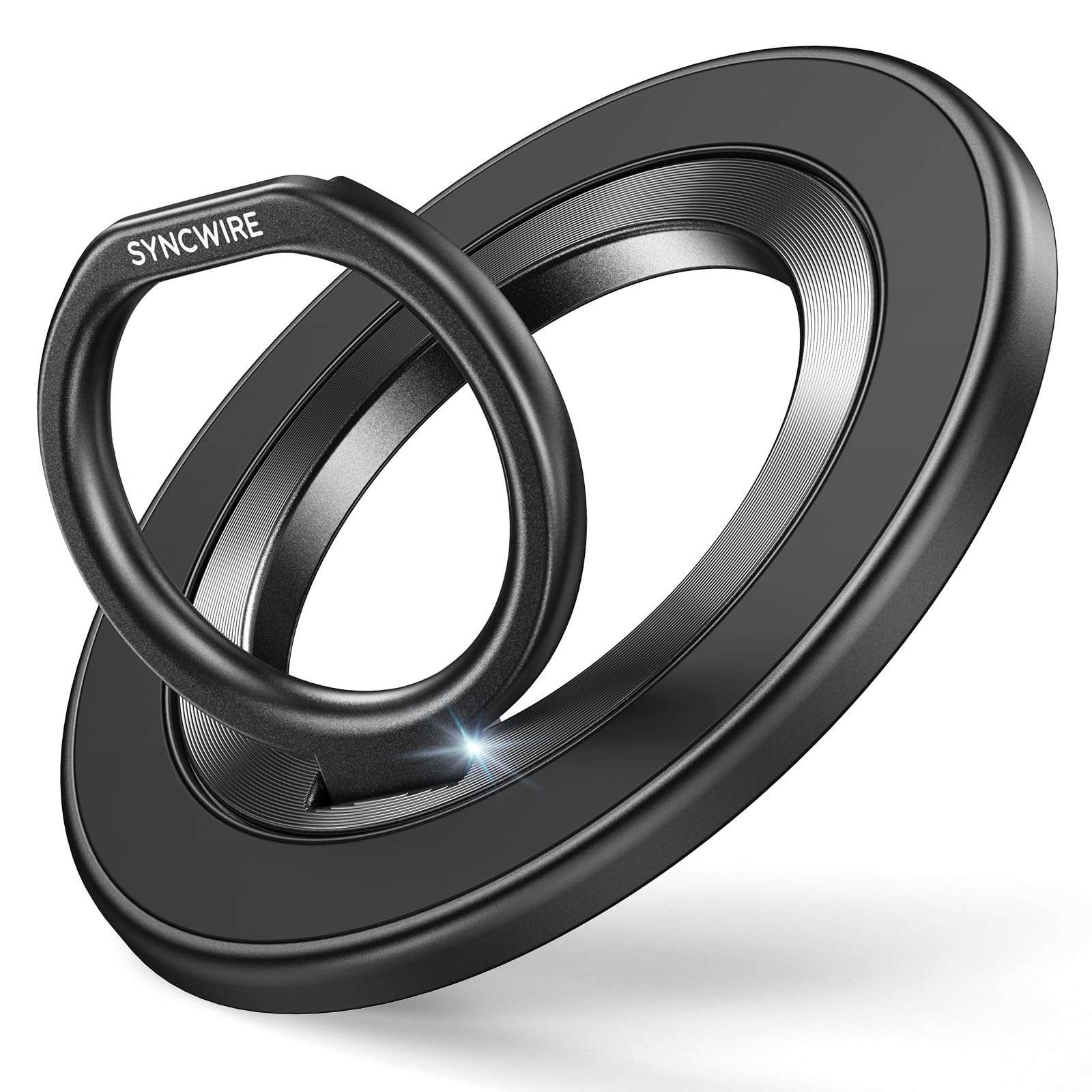 SYNCWIRE Upgraded Magnetic Phone Ring Holder for MagSafe, Magnet Cell Phone Grip Stand Finger Ring Kickstand Two-Sided Magnetic Compatible with iPhone 16 Pro Max 15 14 13 12 MagSafe Accessories - Image 1