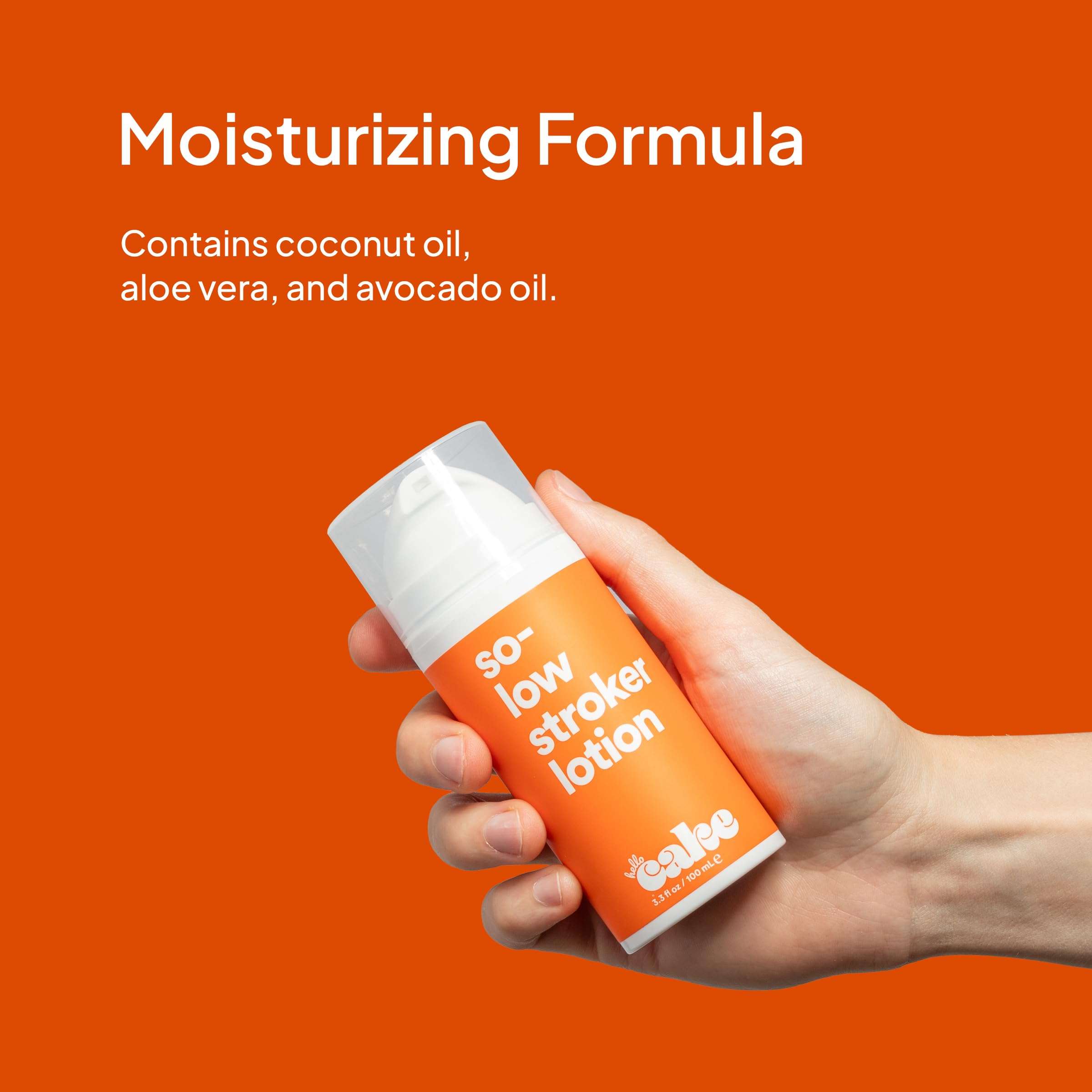 Hello Cake So-Low Stroker Lotion - Below the Belt Solo Cream for Men, Natural Moisturizing Ingredients Coconut Oil, Avocado Oil, Aloe Vera, 3.3 fl oz - Image 3