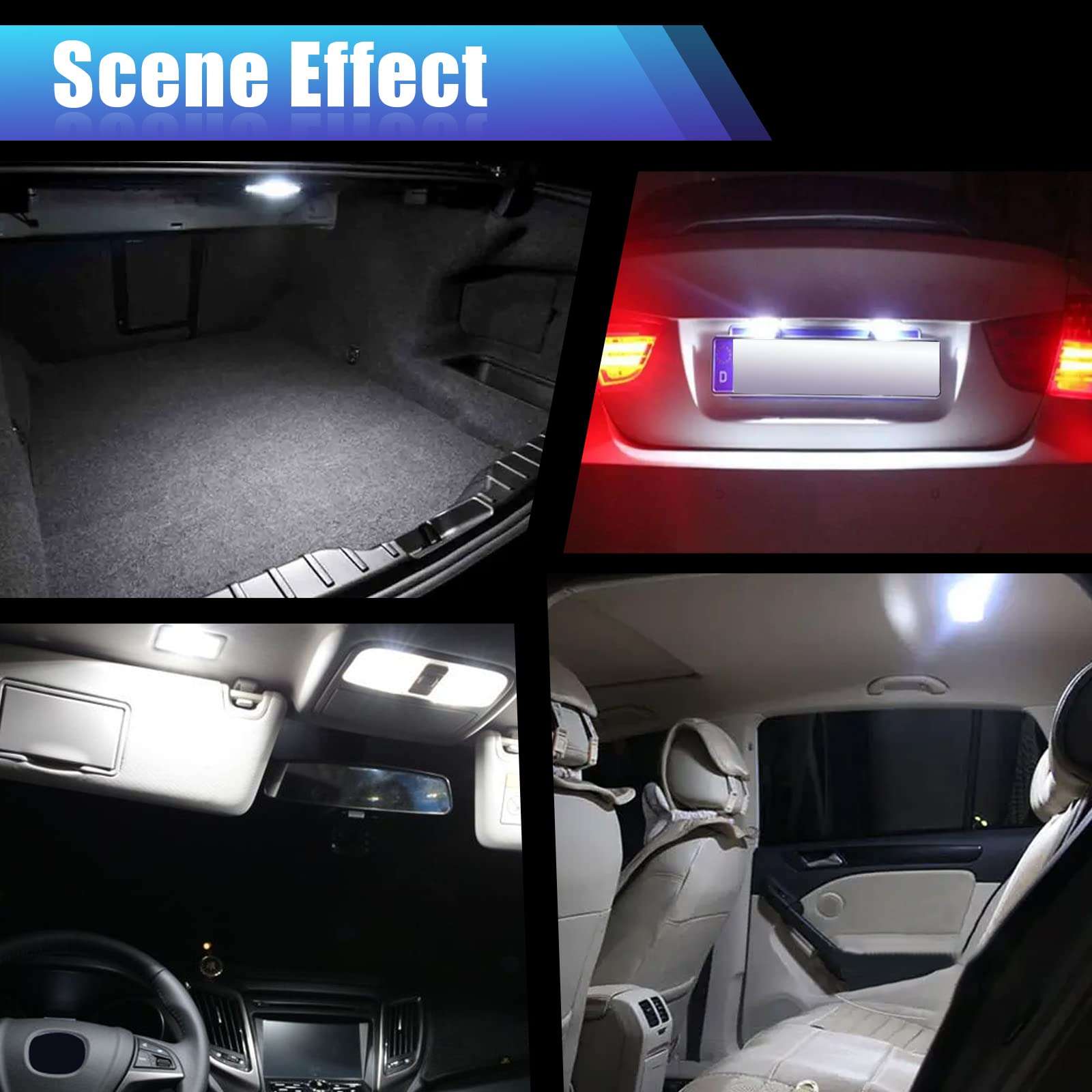 YOGEIER Car Led Bulb, Led Combination Set of 24 Sets, Used for Car Interior/Indoor Map Dome/ Trunk / License Lights, Etc. (White) - Image 6