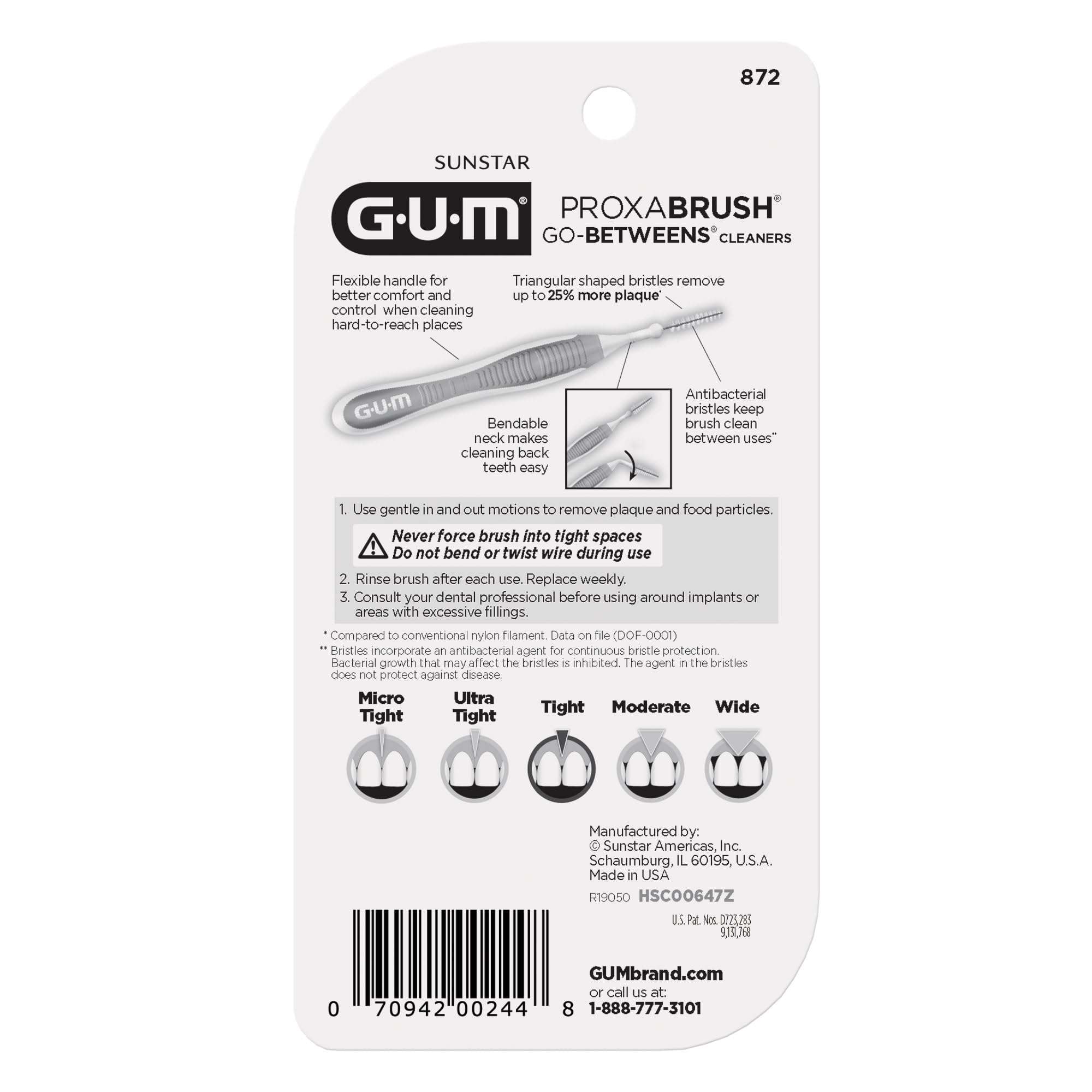 GUM Proxabrush Go-Betweens - Tight - Interdental Brushes - Soft Bristled Dental Picks for Plaque Removal Health - Safe for Braces & Dental Devices, 10 Count (Pack of 4) - Image 10