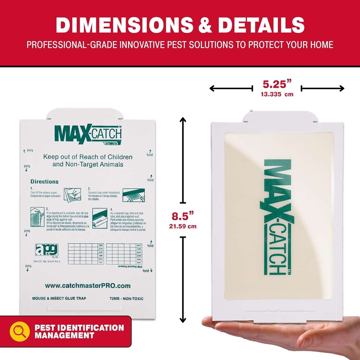 Catchmaster Max-Catch Mouse & Insect Glue Trap 36pk, Mouse Traps Indoor for Home, Sticky Pest Control Adhesive Tray for Catching Bugs, Non Toxic Bulk Pre-Baited Glue Boards - Image 2