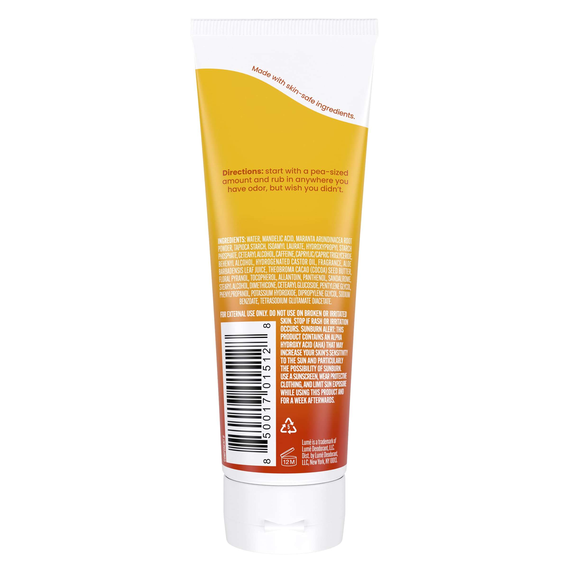 Lume Whole Body Deodorant - Invisible Cream Tube - 72 Hour Odor Control - Aluminum Free, Baking Soda Free, Skin Safe - 3.0 ounce (Toasted Coconut) - Image 2