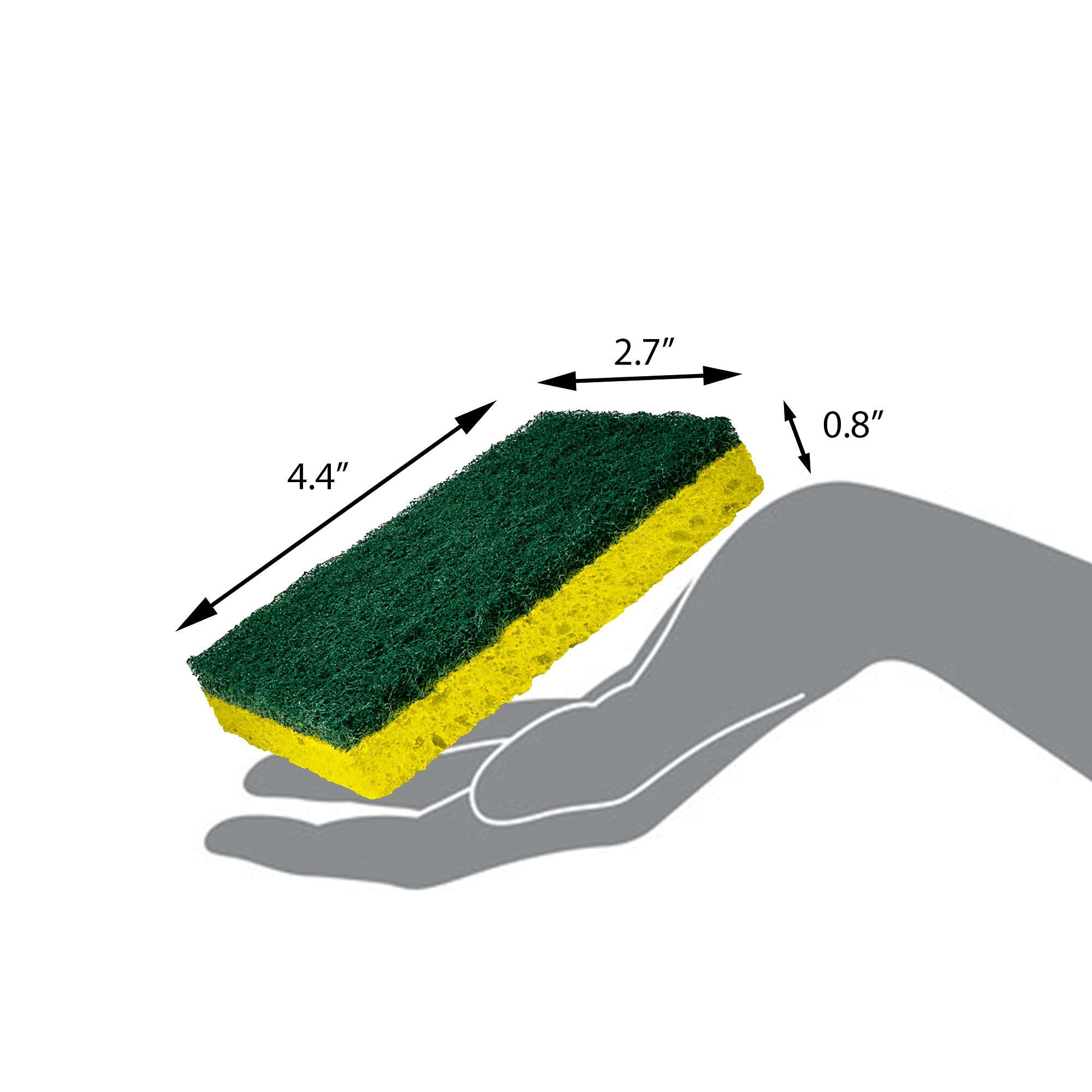 Amazon Basics Cleaning Sponges, Multipurpose, Heavy Duty Scrub Sponges, Yellow/Green, 6-Pack - Image 3