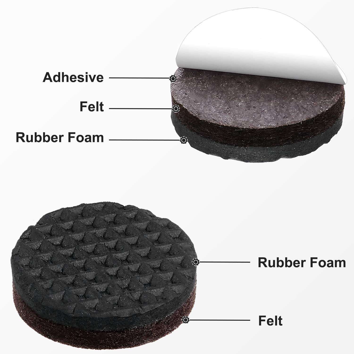 Yelanon Non Slip Furniture Pads -56 pcs（1+2）” Furniture Grippers, Non Skid Furniture Legs,Self Adhesive Rubber Furniture Feet, Anti Slide Furniture Hardwood Floor Protector for Keep Couch Stoppers - Image 2