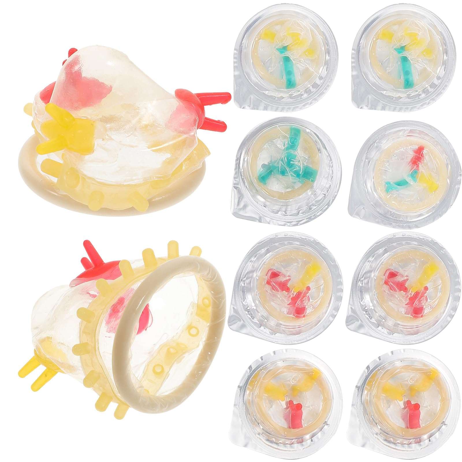 GALPADA Gifts 9pcs Colorful Flower Condoms Safe Sleeve Adult Life Supplies Ultra- Thin Health Products (Small Flower) - Image 1