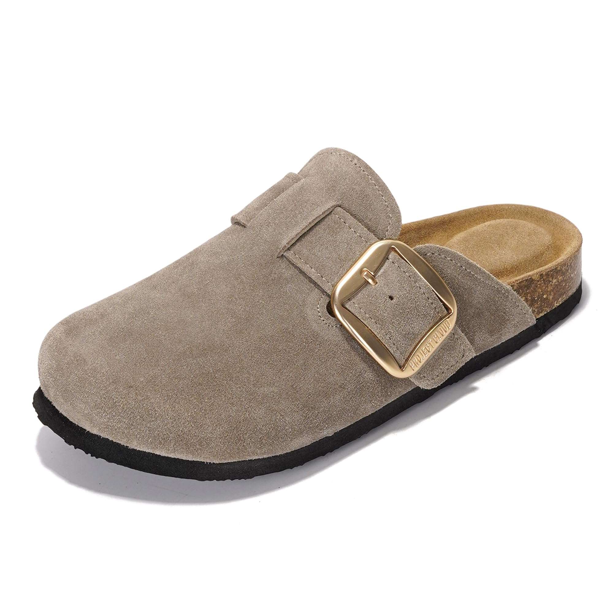Project Cloud Genuine Leather Clogs for Women Shoes - Memory Foam Insole, Non-Slip & Natural Cork Footbed Arch Support Big Buckle Womens Clogs and Mules for Women Footwear (Manchester) - Image 6