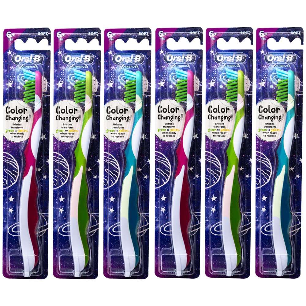 Oral-B Pro-Health Junior CrossAction Galaxy Toothbrush, Ages 6+, Soft - Pack of 6 - Image 1