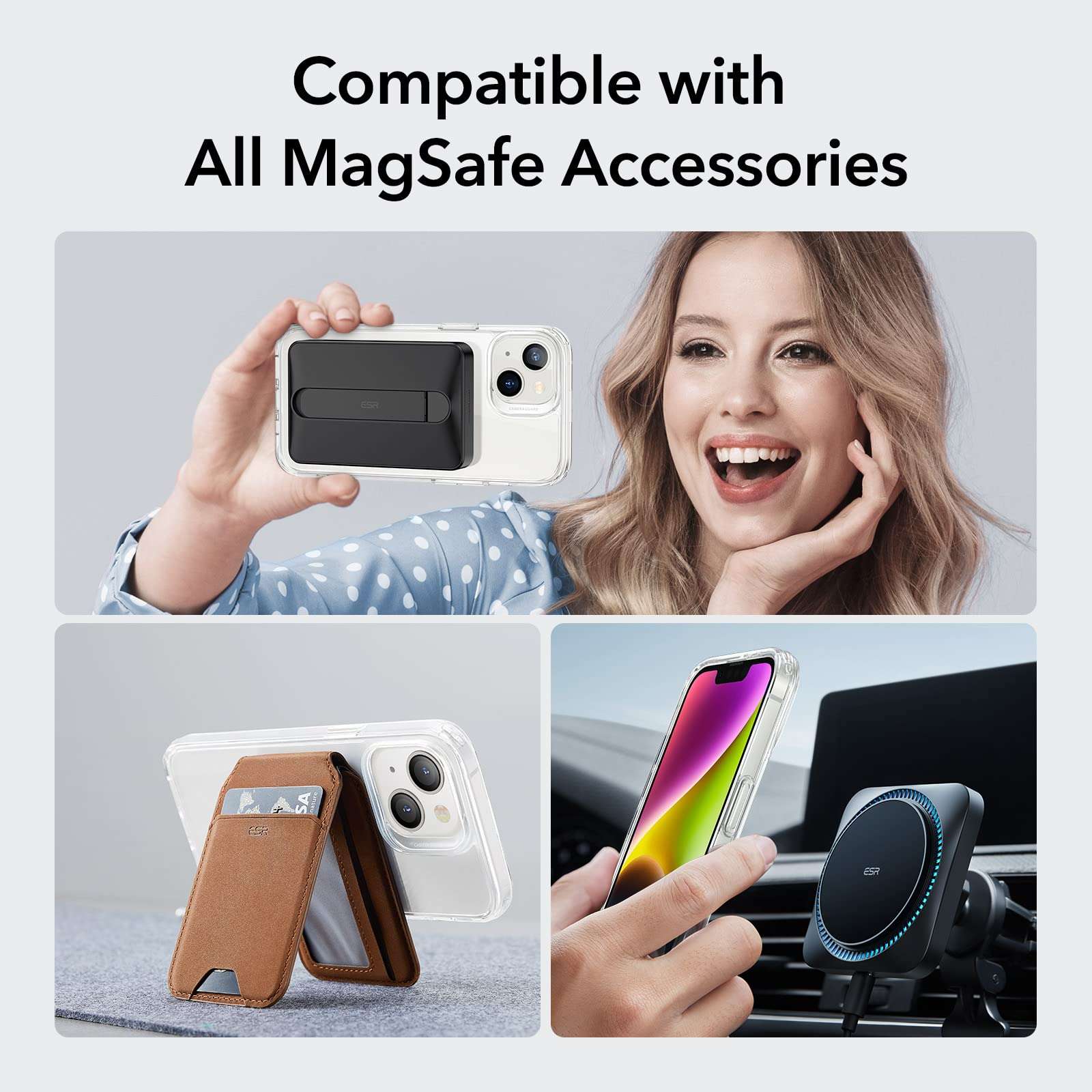 ESR iPhone 14/13 Case Compatible with MagSafe, Classic Hybrid | Magnetic Mobile Phone Case | Military Standard | Drop Protection | Clear - Image 8