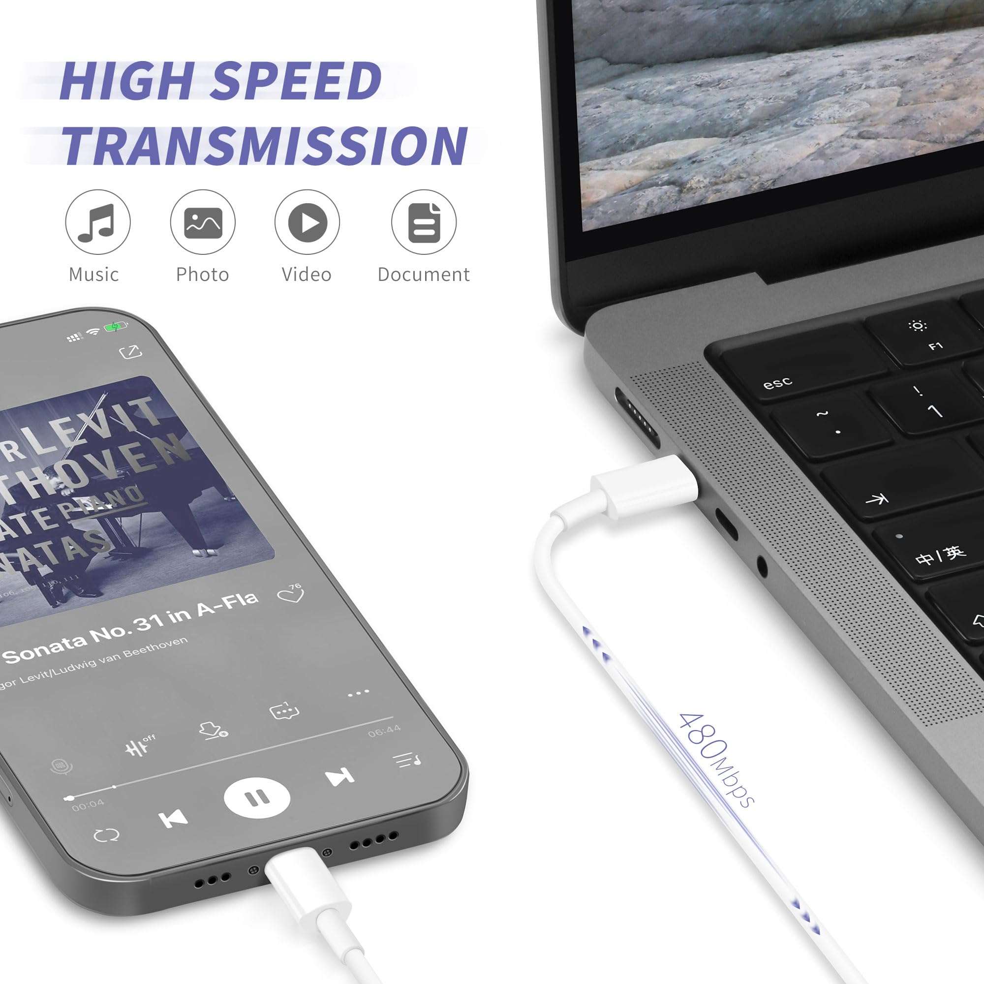 iPhone Charger Fast Charging,[MFi Certified] 2Pack 20W Type C Fast Charger Block with 6FT USB C to Lightning Cable Compatible for iPhone 14/13/12/11 Pro Max/Xs Max/XR/X,iPad（White） - Image 5