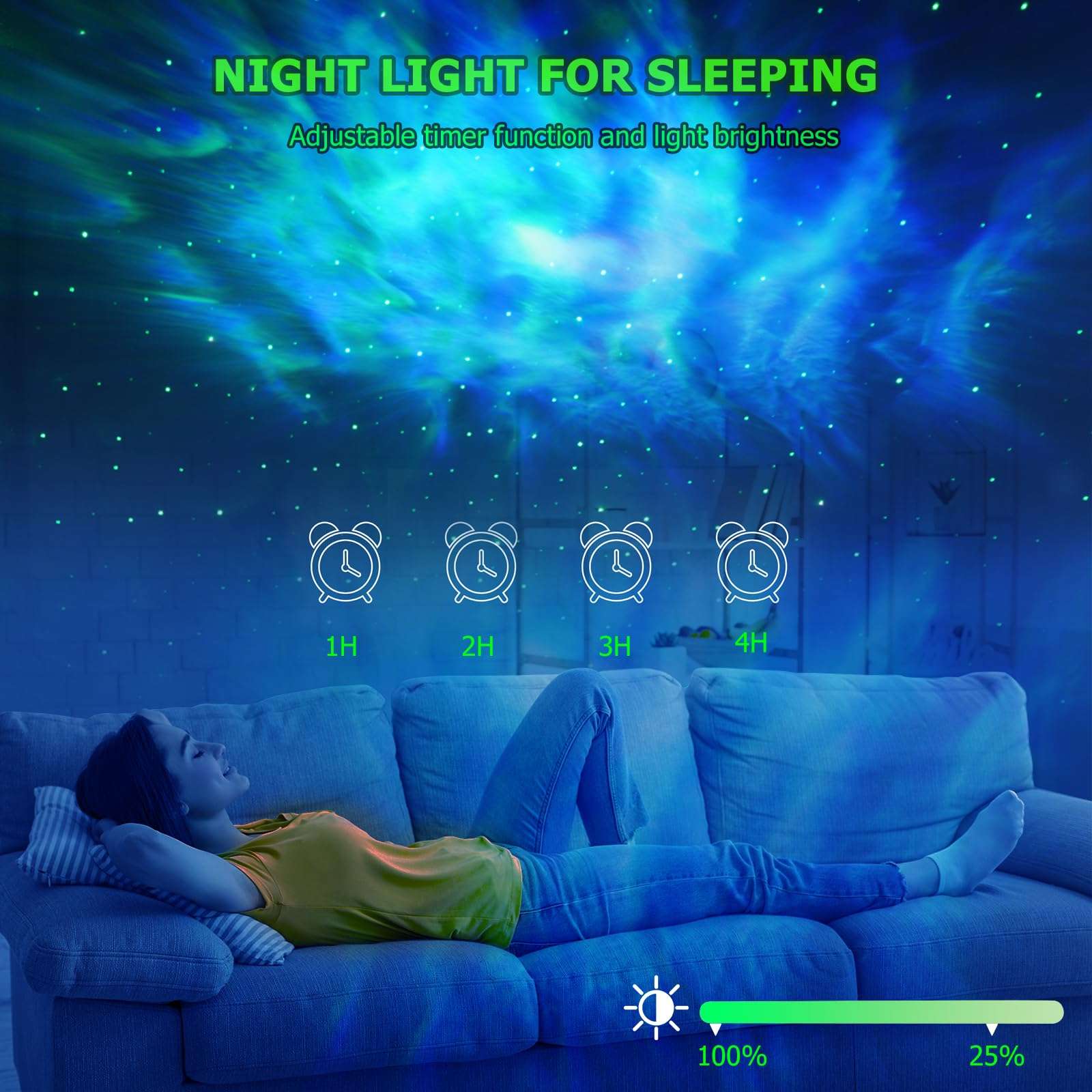 HERHOTER Galaxy Projector,Star Projector with Timer and Remote Control for Adults Bedroom Decoration, Party,Star Night Light - Image 2