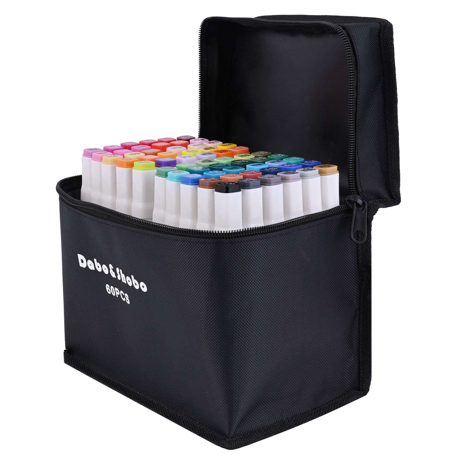 Dabo&Shobo 60 Colors Drawing Markers, Dual Tip Markers, Fine & Chisel Coloring Marker for Adult Coloring And Sketching - Image 1