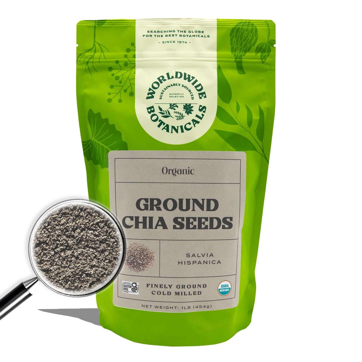 Worldwide Botanicals Organic Ground Chia Seeds, 1 Pound - Excellent Source of Fiber, Protein, and Omega-3 Fatty Acids | Gluten-Free | Vegan | Non-GMO | Kosher, Pack of 2 - Image 6