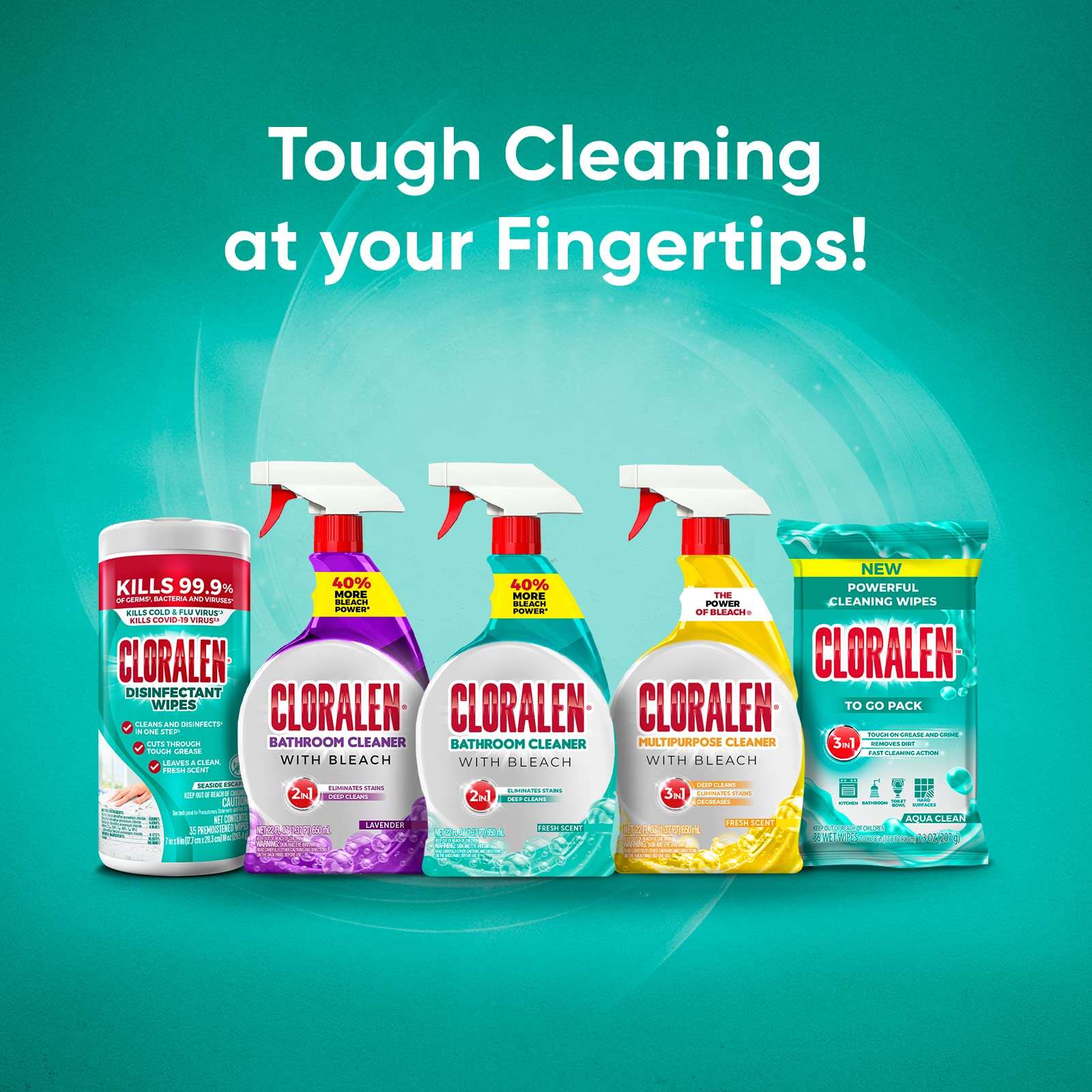 Cloralen All Purpose Cleaner with Bleach Spray - (2 Pack) 32 fl oz - Fresh Scent - 3-in-1 Multipurpose Cleaner Spray - Deep Cleans, Eliminates Stains & Degreases - Image 7
