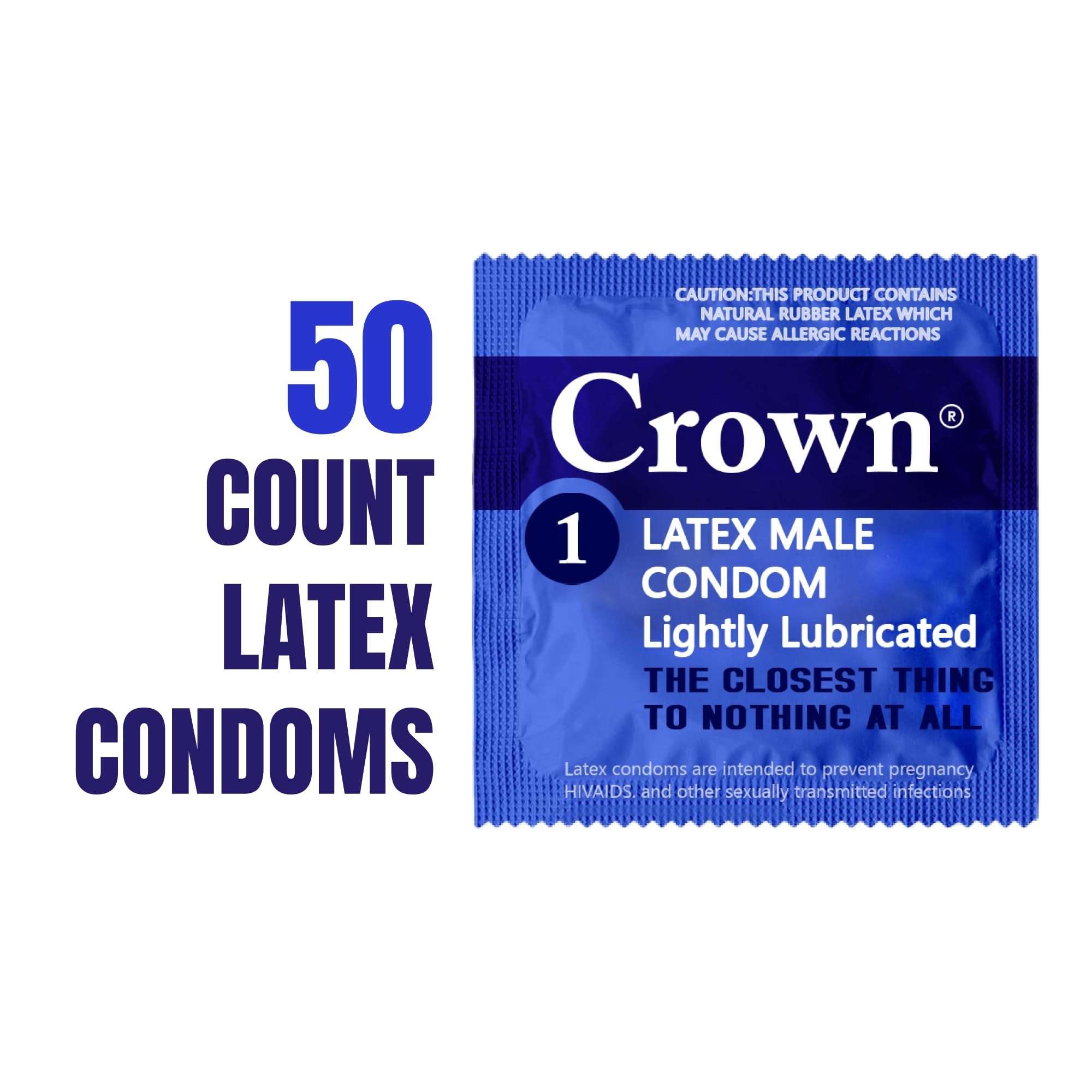 Crown Condoms — 50 Count — Lubricated Latex Condoms — Silkier, Thinner and Stronger (Pack of 50) - Image 3