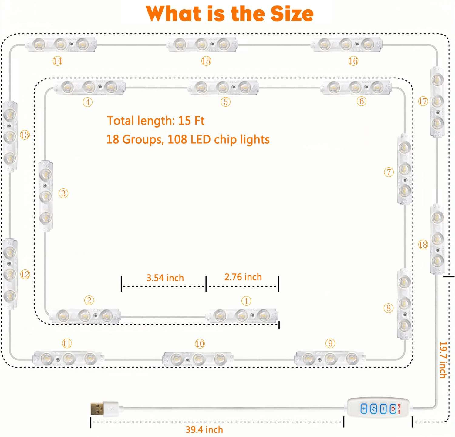 DLOMT Vanity Lights for Mirror LED Makeup Light Strip with 3 Color Temperature Lighting Modes and Dimmable Stick on Vanity Bathroom Mirror,Ultra Bright (Mirror Not Included) - Image 5