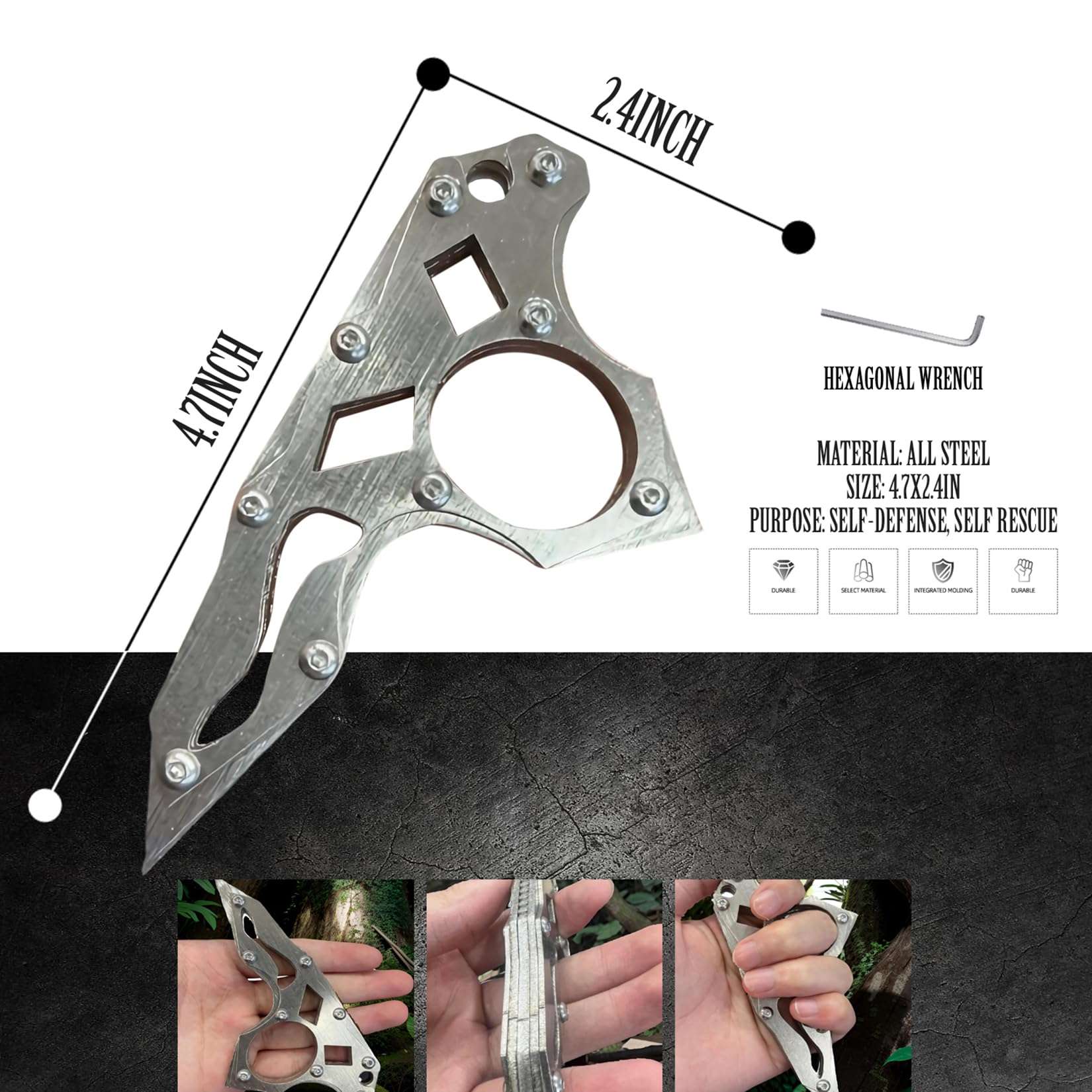 Tactical Knife Multitool - Women's Self Defense & Survival Gift - Mother's Day & Birthday Gift - Window Breaker - Image 2