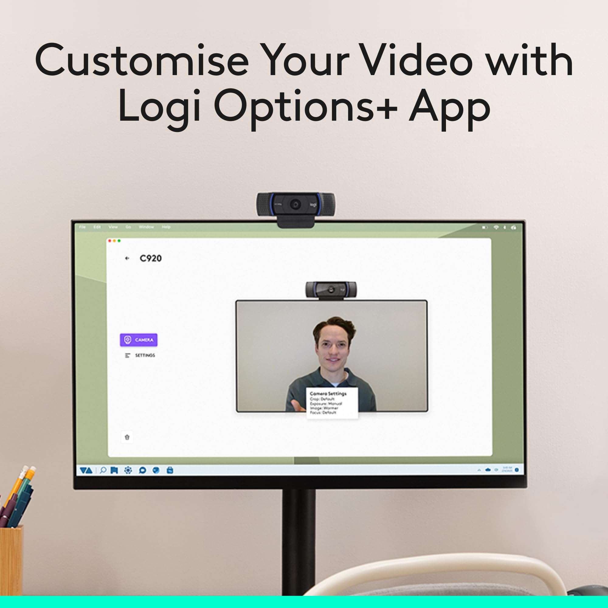 Logitech C920x HD Pro Webcam, Full HD 1080p/30fps Video, Clear Audio, HD Light Correction, PC Camera Webcam, Works with Skype, Zoom, Facetime, PC, Laptop, Mac, Tablet - Black - Image 6