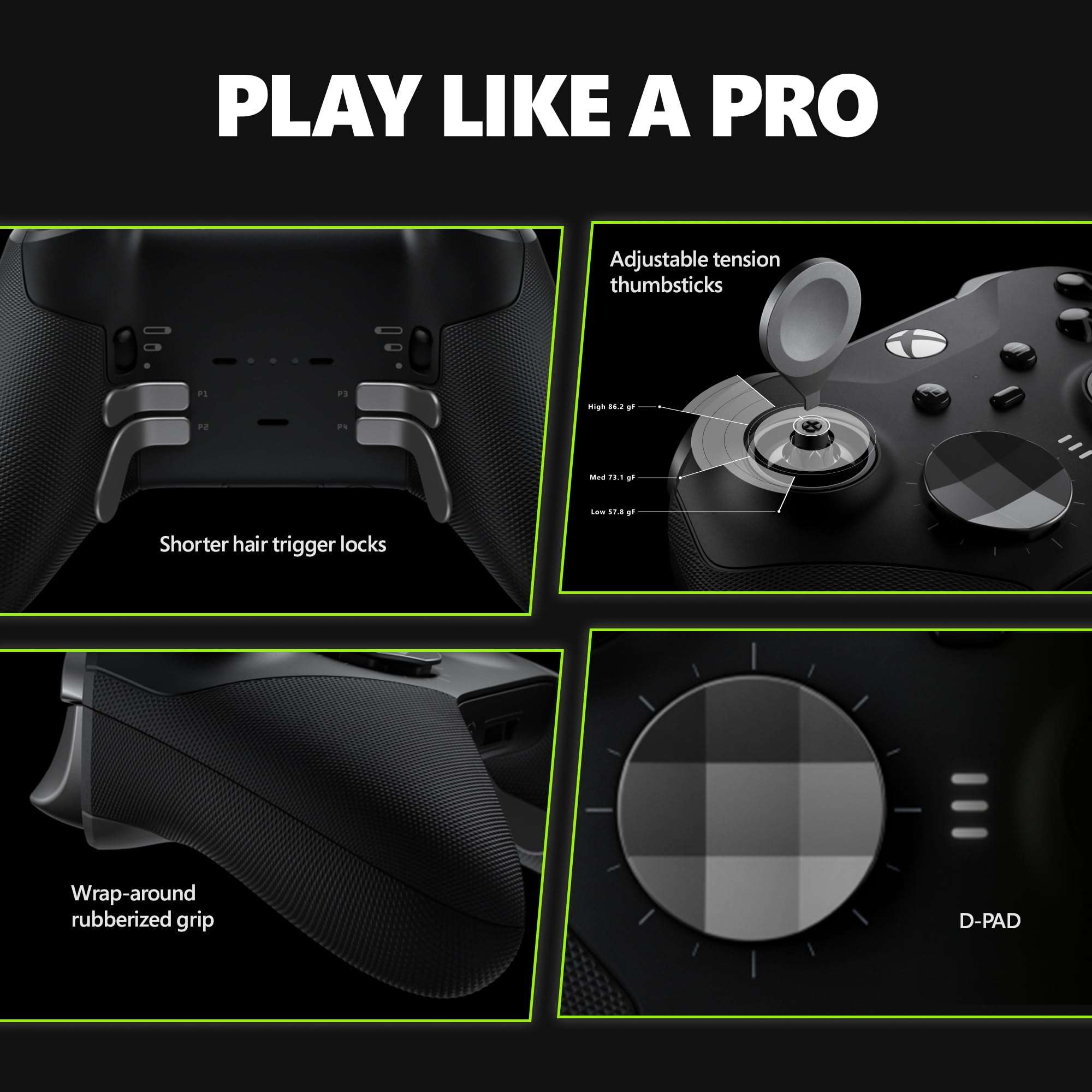 Xbox Elite Series 2 Core Wireless Gaming Controller – Black – Xbox Series X|S, Xbox One, Windows PC, Android, and iOS - Image 4
