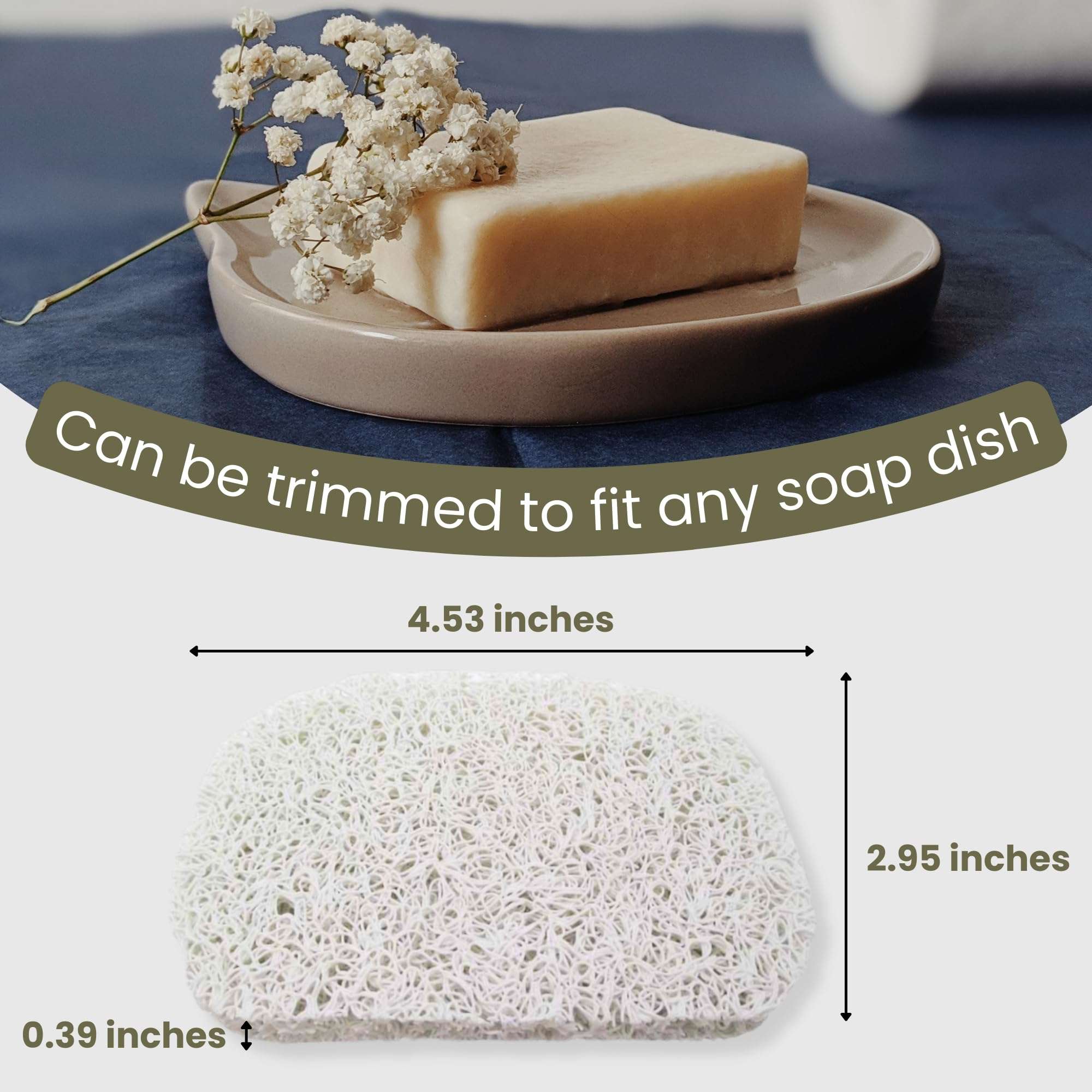 Gadgetime USA Soap Saver Pad - 6 Pack Soap Holder for Kitchen & Bathroom Use - Durable Non Slip Soap Dish, Shampoo Bar & Dish Soap - Large Size & Easy to Wash - Perfect for Travel - Self Draining - Image 2