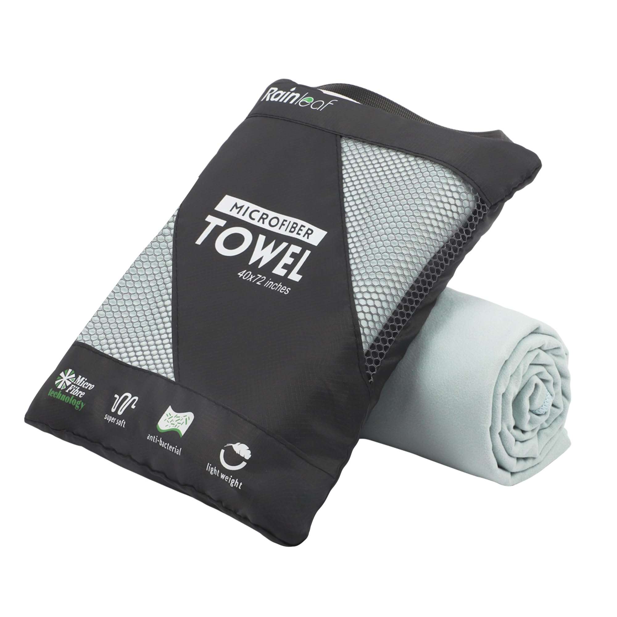 Rainleaf Microfiber Towel Perfect Travel & Gym & Camping Towel. Quick Dry - Super Absorbent - Ultra Compact - Lightweight. Suitable for Trip, Beach, Shower, Backpacking, Pool - Image 1