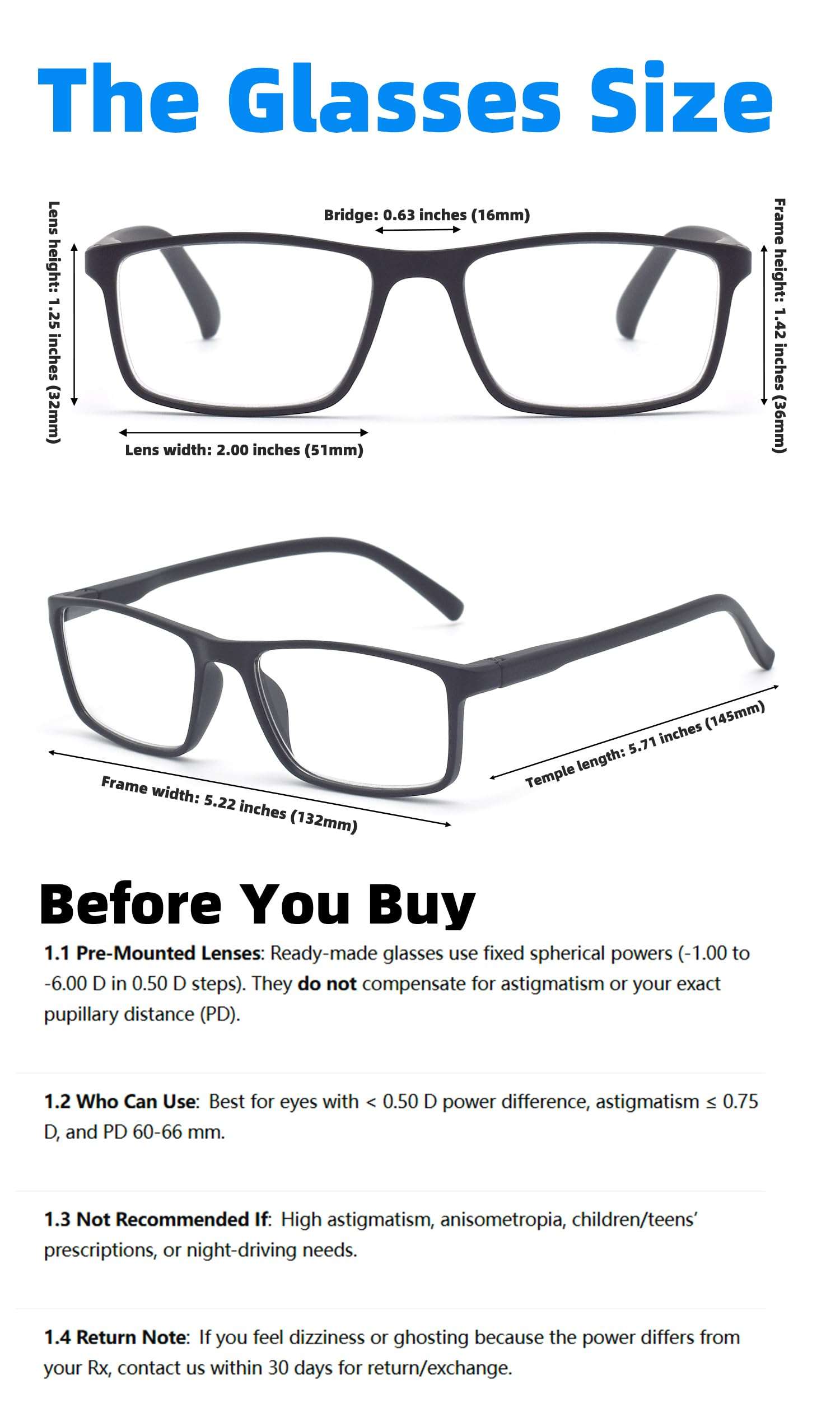 Autojouls Nearsighted Glasses for Distance with Hard Case Blue Light Spring Hinge Glasses Not Reading Glasses - Image 5