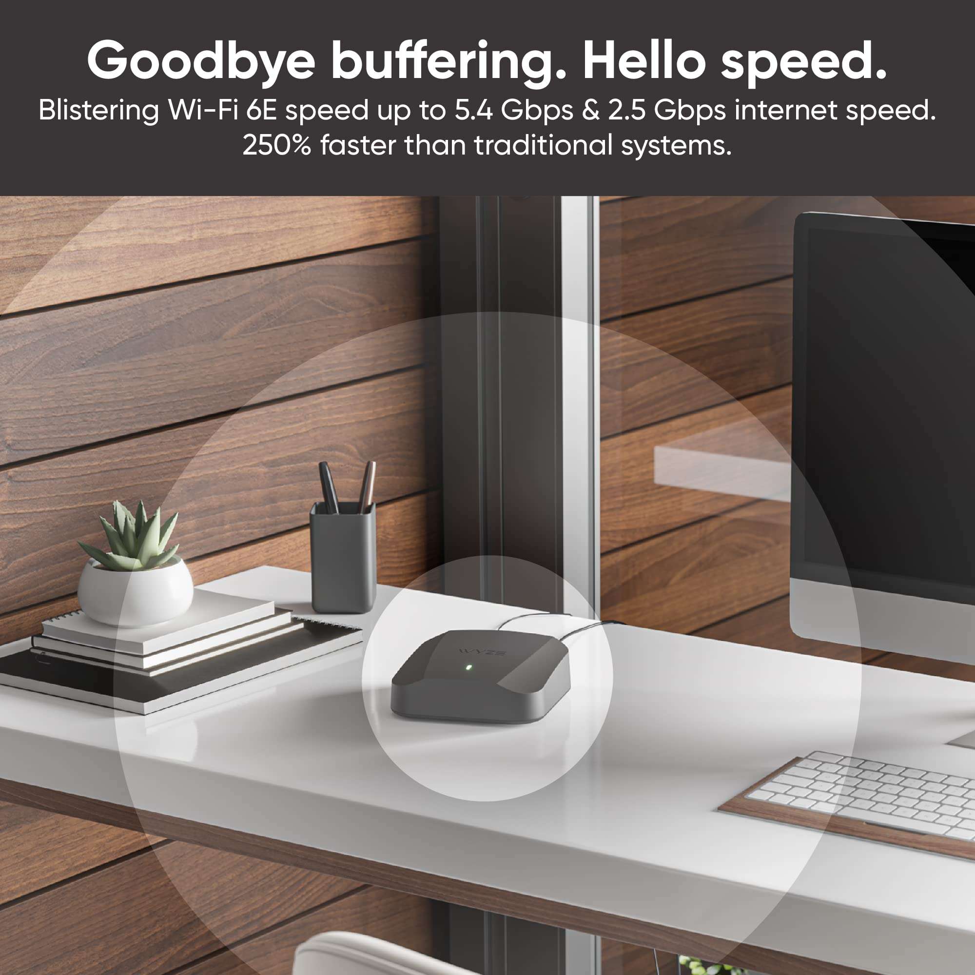 Wyze AXE5400 Tri-Band Wi-Fi 6E Mesh Router Pro, Covers up to 4000 Sq. Ft, 150+ Devices, Replaces Legacy Routers for Whole Home Coverage, Supports Wired Backhaul, 1x1 Gbps & 2x1 Gbps Ports - 2 Pack - Image 5