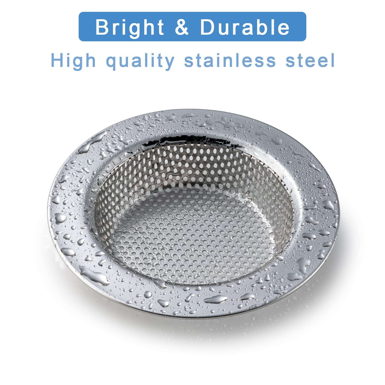Honmein 2 Pcs Sink Strainer for Most Kitchen Sink Drain Basket, Upgraded Double-Layer Safe Design Kitchen Sink Strainer (Outer Diameter 4.5 Inch) - Image 3