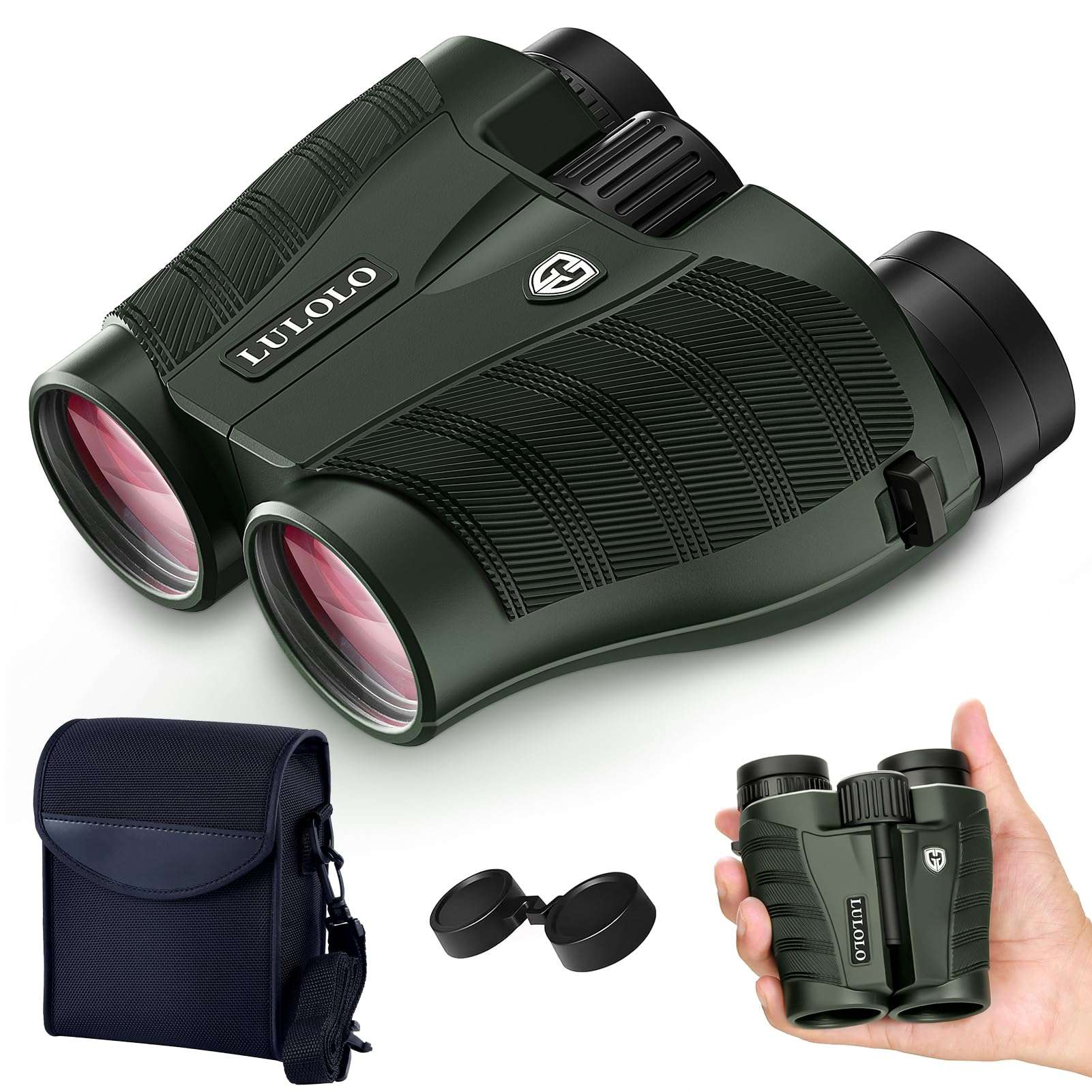 12x30 Compact HD Binoculars for Adults High Powered - Large View Binoculars with Clear Low Light Vision - Super Bright Lightweight & Waterproof Binocular for Bird Watching Travel Hunting - Image 1