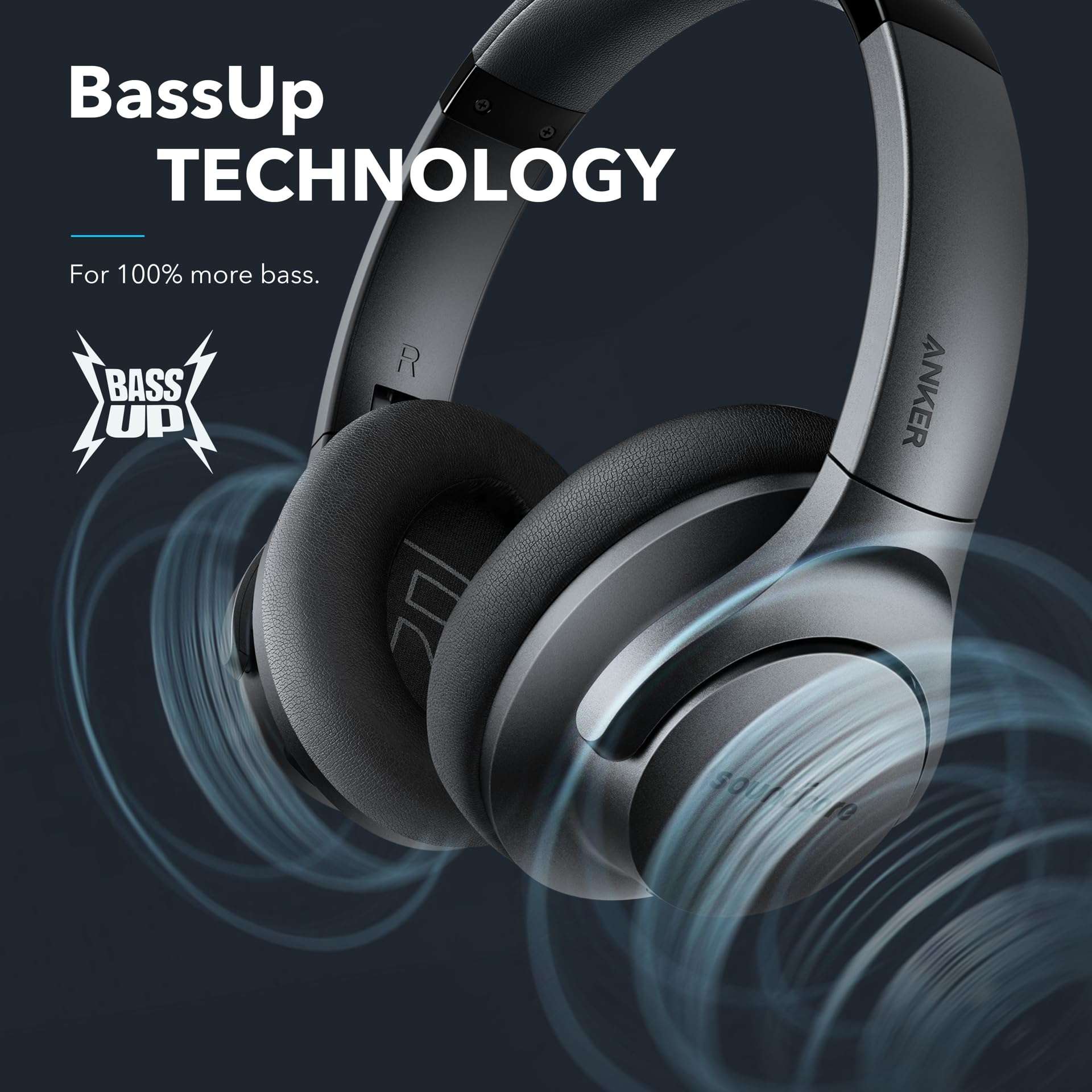 Soundcore Anker Life Q20 Hybrid Active Noise Cancelling Headphones, Wireless Over Ear Bluetooth Headphones, 60H Playtime, Hi-Res Audio, Deep Bass, Foam Ear Cups, Travel, Office, USB-C Charging - Image 6