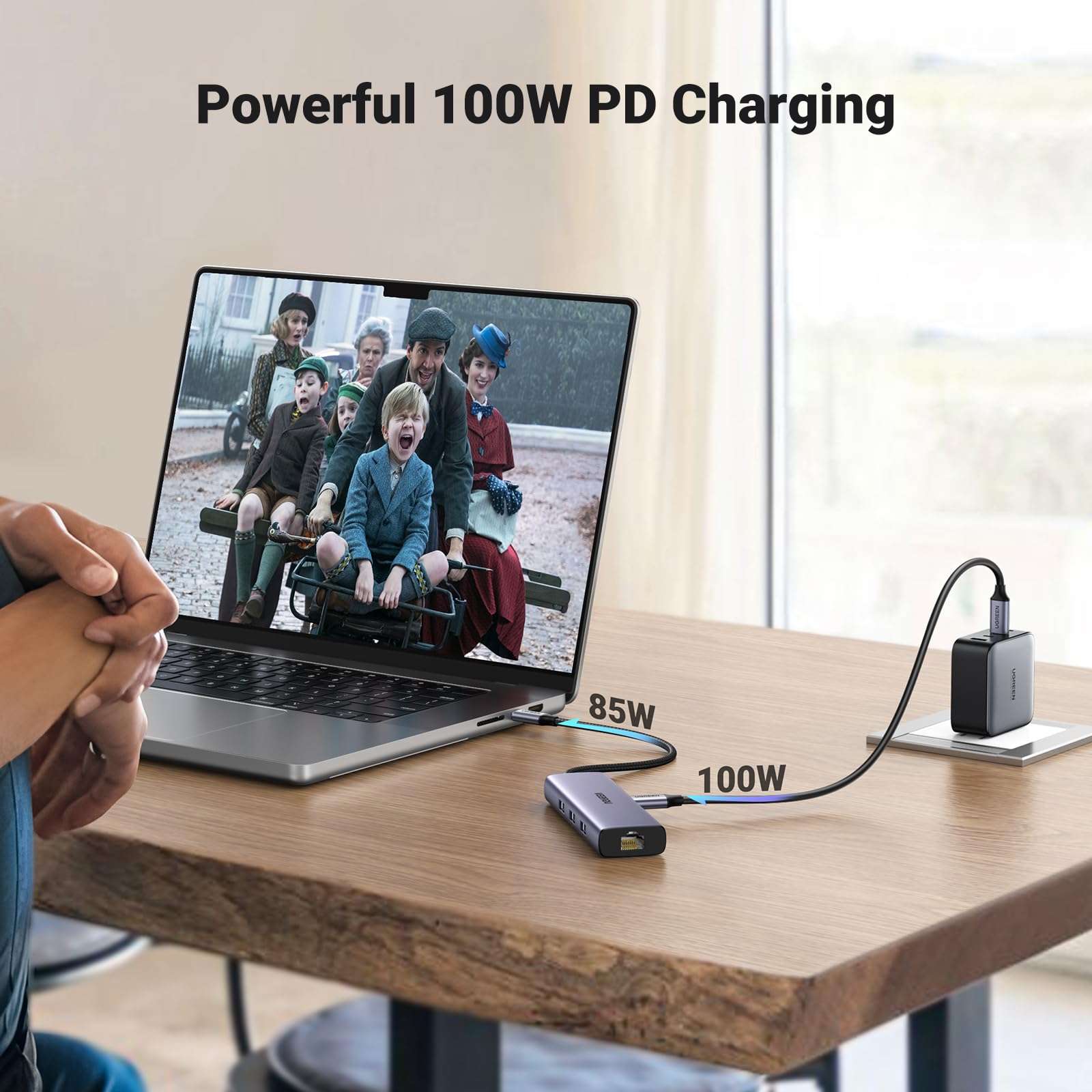 UGREEN Revodok 6 in 1 USB C Hub Gigabit Ethernet Adapter with 4K HDMI, 100W PD Charging, USB A Data Ports Compatible with Mac M1, M2, M3, iPad, iPhone 16 Pro/Pro Max, Steam Deck - Image 3