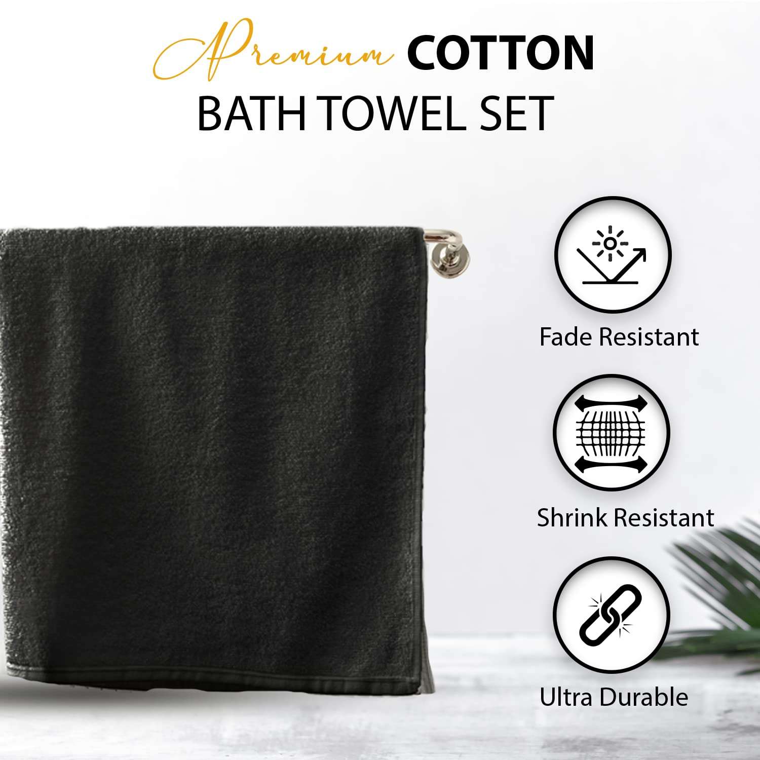 KAHAF COLLECTION 100% Cotton Bath Towels, 24x48 Pack of 6 Towels, Quick Dry, Highly Absorbent, Soft Feel Towel, Gym, Spa, Bathroom, Shower, Pool, Luxury Soft Towels (Grey, 24x48-6 Pack) - Image 4