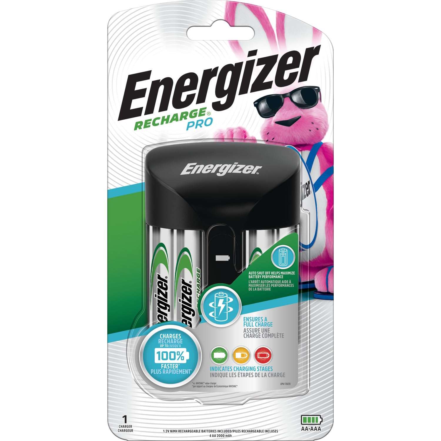 Energizer Recharge Pro Rechargeable AAA and AA Battery Charger With 4 NiMh Rechargeable AA Batteries, Provides a Full Charge in 3 Hours - Image 9