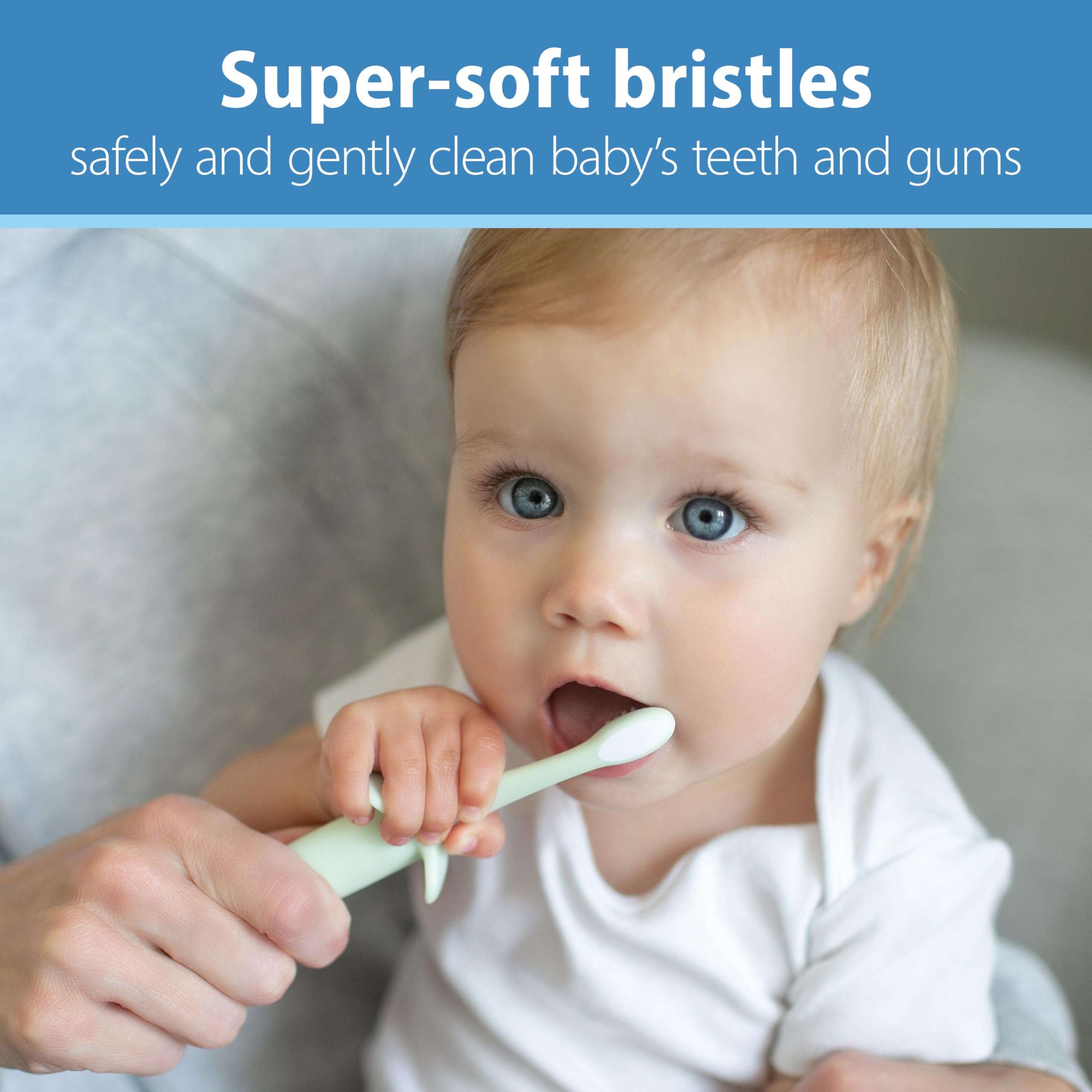 Dr. Brown's Infant-to-Toddler Toothbrush, Elephant, Mint, 0-3 Years - Image 4