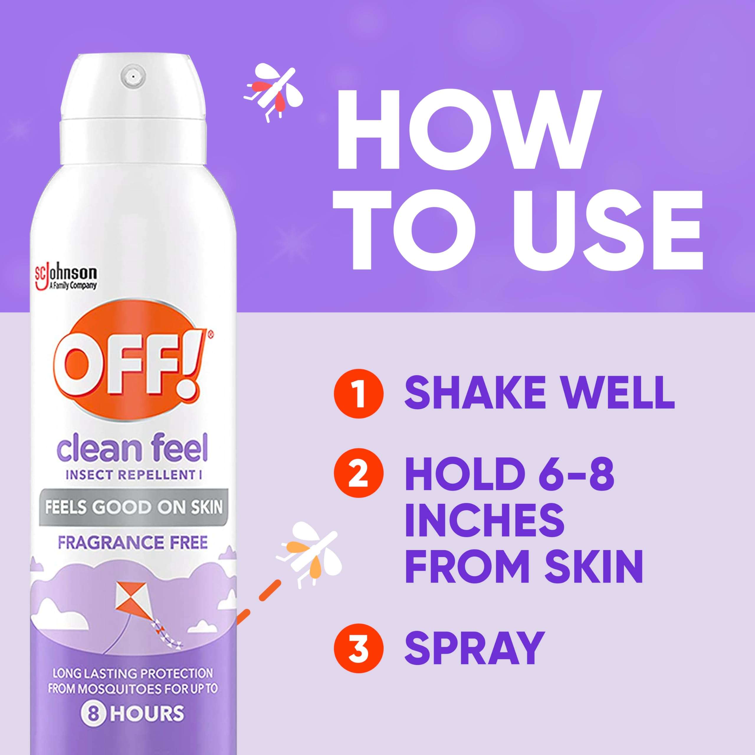 OFF! Clean Feel Insect Repellent Aerosol with 20% Picaridin, Bug Spray with Long Lasting Protection from Mosquitoes and Ticks, Feels Good on Skin, 5 oz - Image 8
