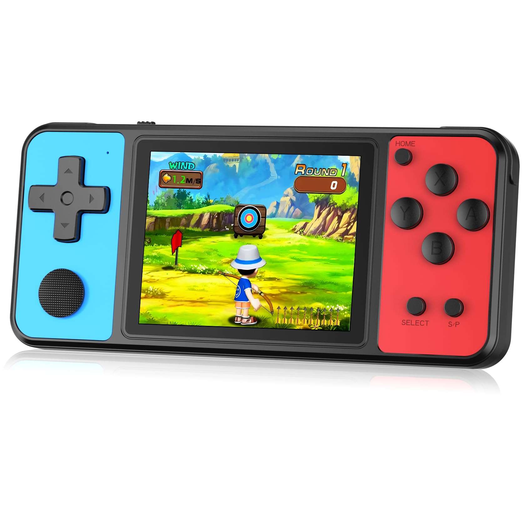 KAVOYI 32 Bit Handheld Games for Kids Built-in 139 Video Games,3.0" IPS Screen Rechargeable Portable Arcade Gaming Player,Electronic Toys for Boys Girls Birthday Xmas Gift Blue-Red - Image 1