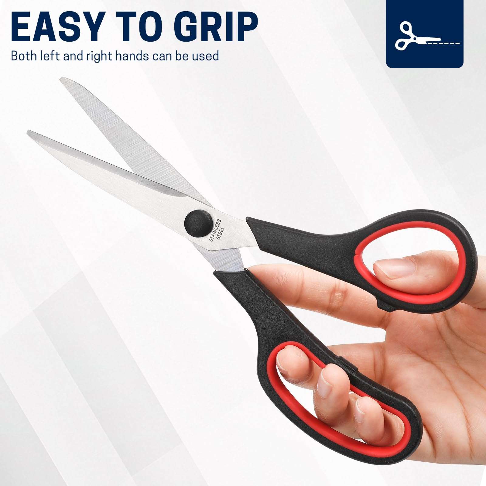 Scissors Bulk Set of 32-Pack, 8" All Purpose Multipurpose Sharp Sewing Craft Fabric Scissors for Office Home High/Middle School Student Office Teacher Art Supplies, Right/Left Handed - Image 7