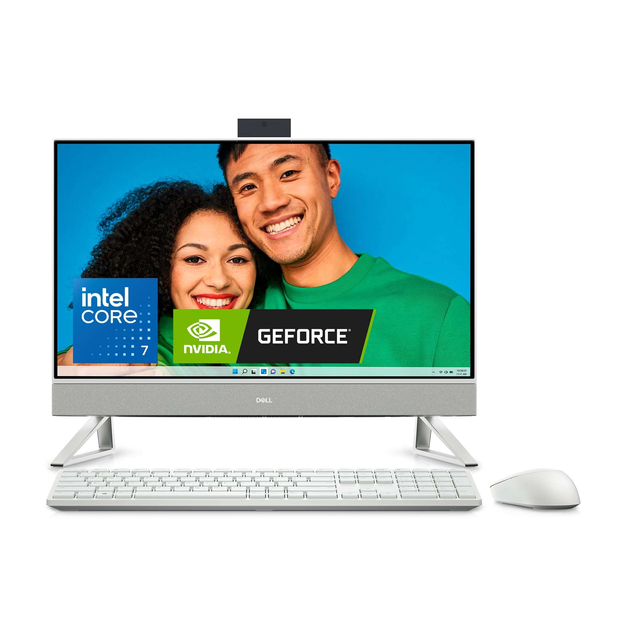 Dell Inspiron 7730 All in One Desktop - 27-inch FHD Touchscreen Display, Intel Core 7-150U, 32GB DDR4 RAM, 1TB SSD, NVIDIA GeForce MX570A 2GB GDDR6, Windows 11 Pro, Onsite & Migrate Service - White - Image 1
