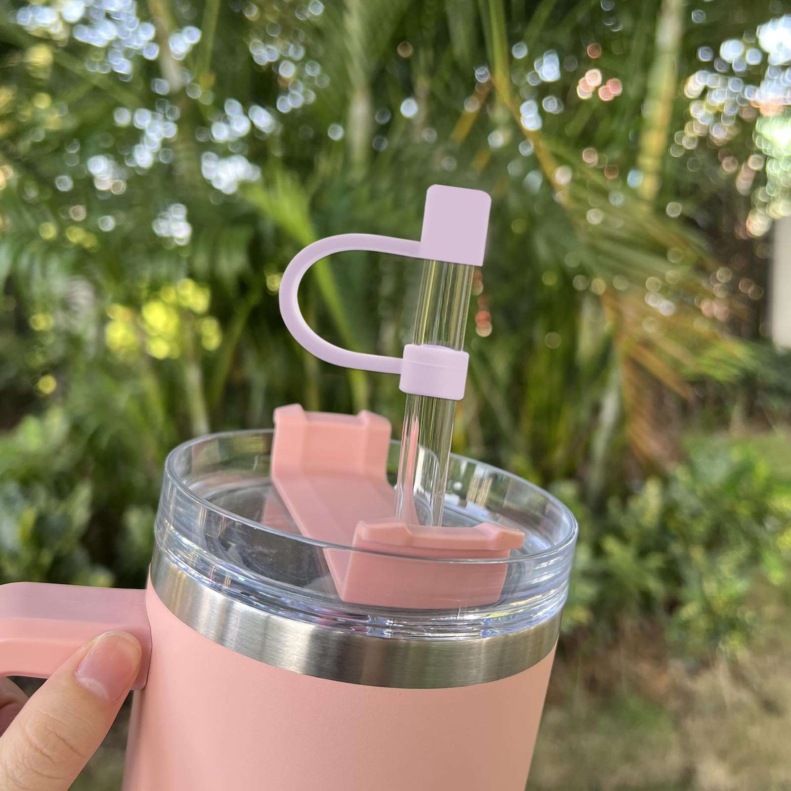 Velaco 5Pcs 0.4in/10mm Diameter Silicone Straw Covers Cap Compatible with Stanley 20 30&40 Oz Cup, Straw Toppers for Stanley 40 Oz Tumbler with Handle, Dust-Proof Straw Caps for Water Bottle - Image 4