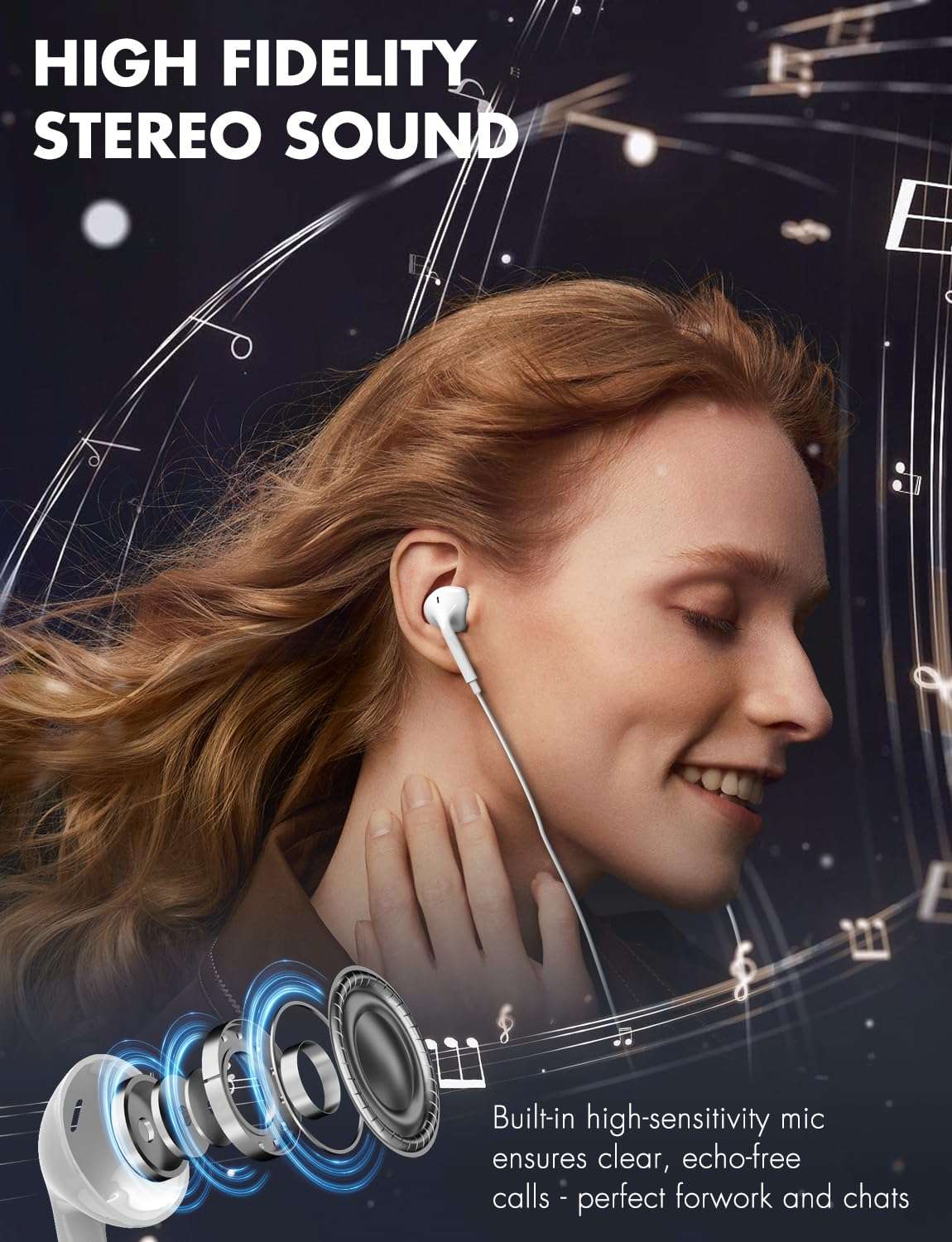 Antool USB C Headphones, 【Ultra Clear Calls & no Noise】 Earbuds Wired for iPhone 16/15 USBC Headphones,Compatible with iPhone/Android/Galaxy/iPad【2 Pack】 - Image 6
