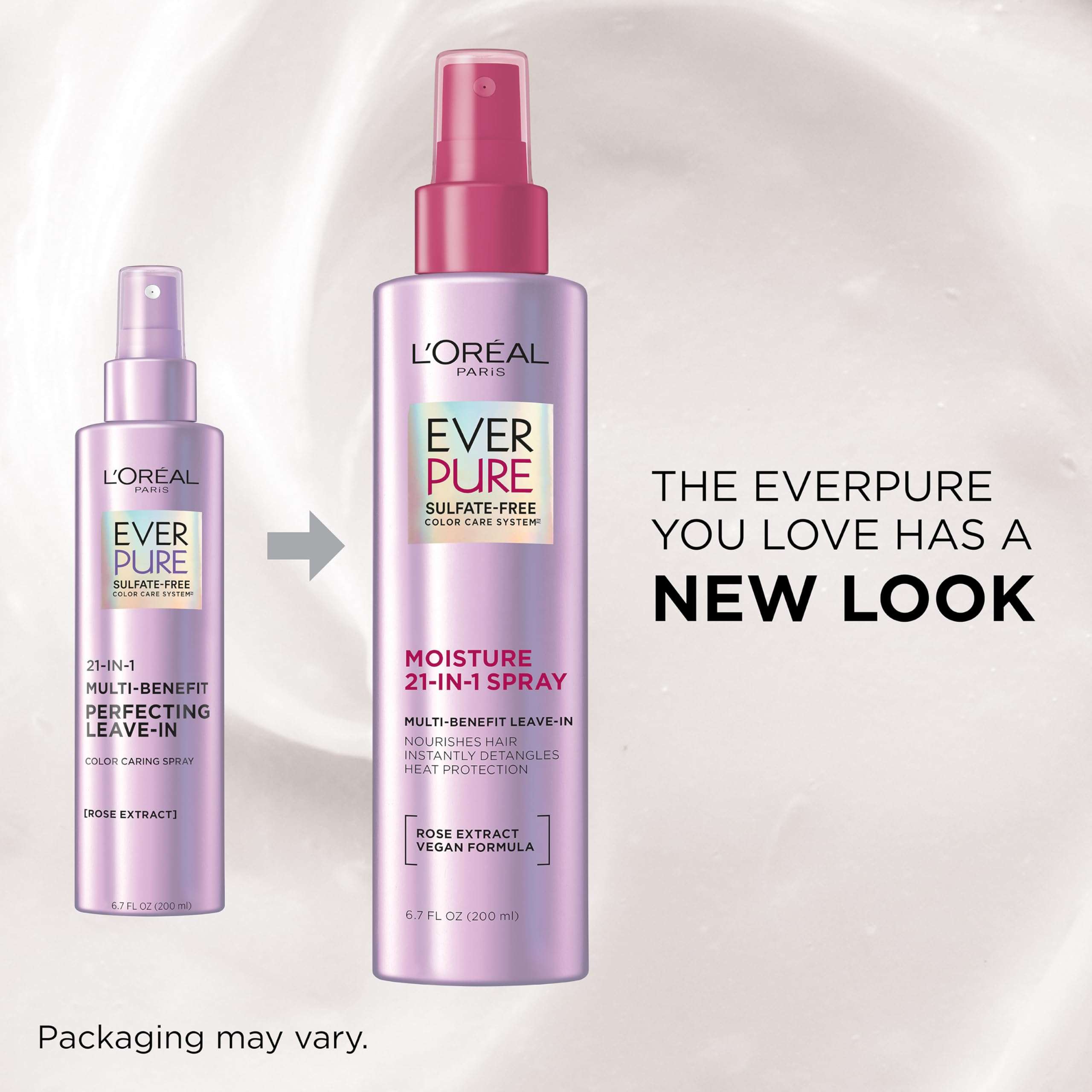 L'Oreal Paris Leave-In Conditioner 21-in-1 Moisture for Dry Hair | Sulfate Free | EverPure | 6.7 fl oz - Image 2