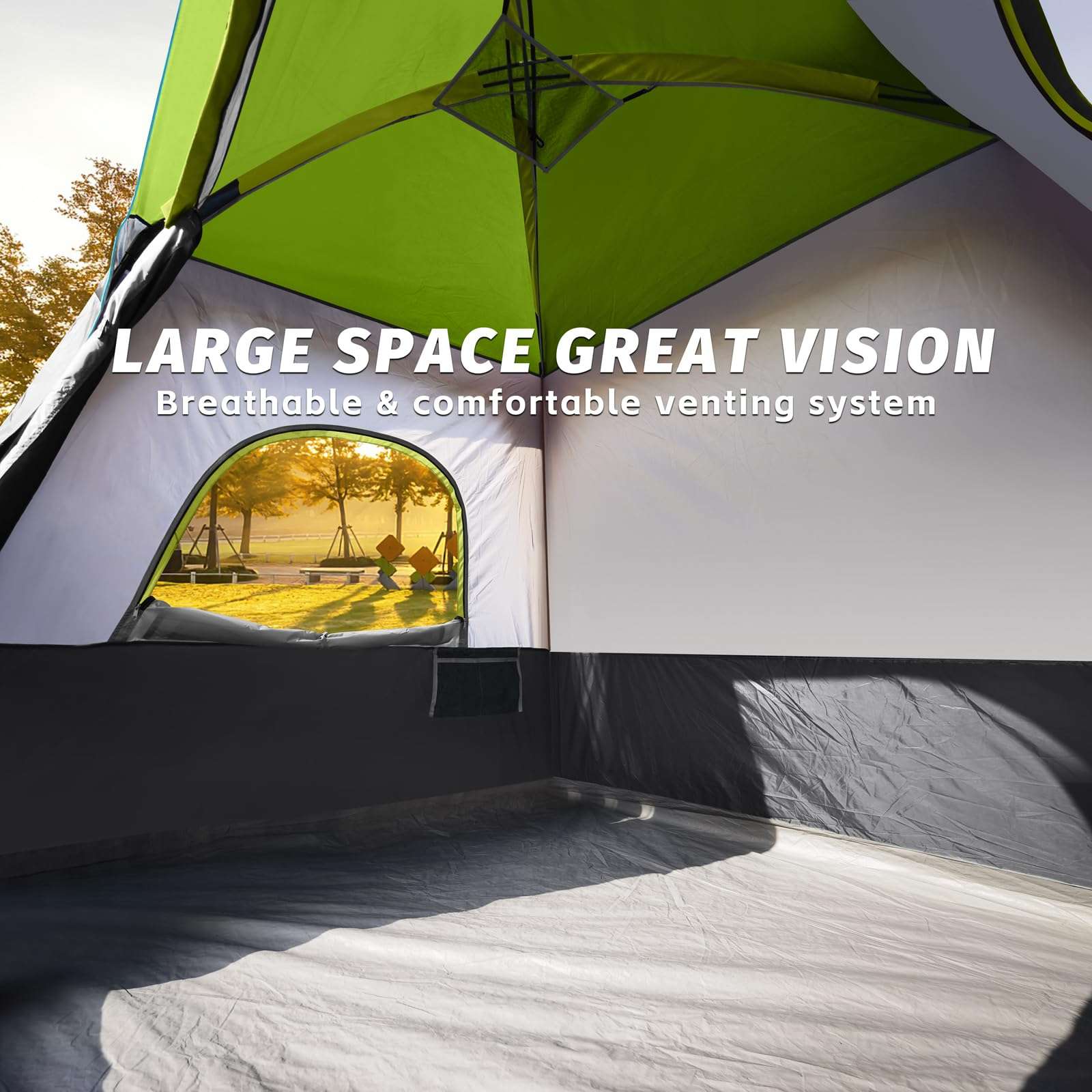 UNP 2/4/6/8 Person Tent, Portable Cabin Tent, Camping Tent 4-Person Easy Set Up, Waterproof with Top Rainfly for Outdoor Camping/Hiking - Image 3