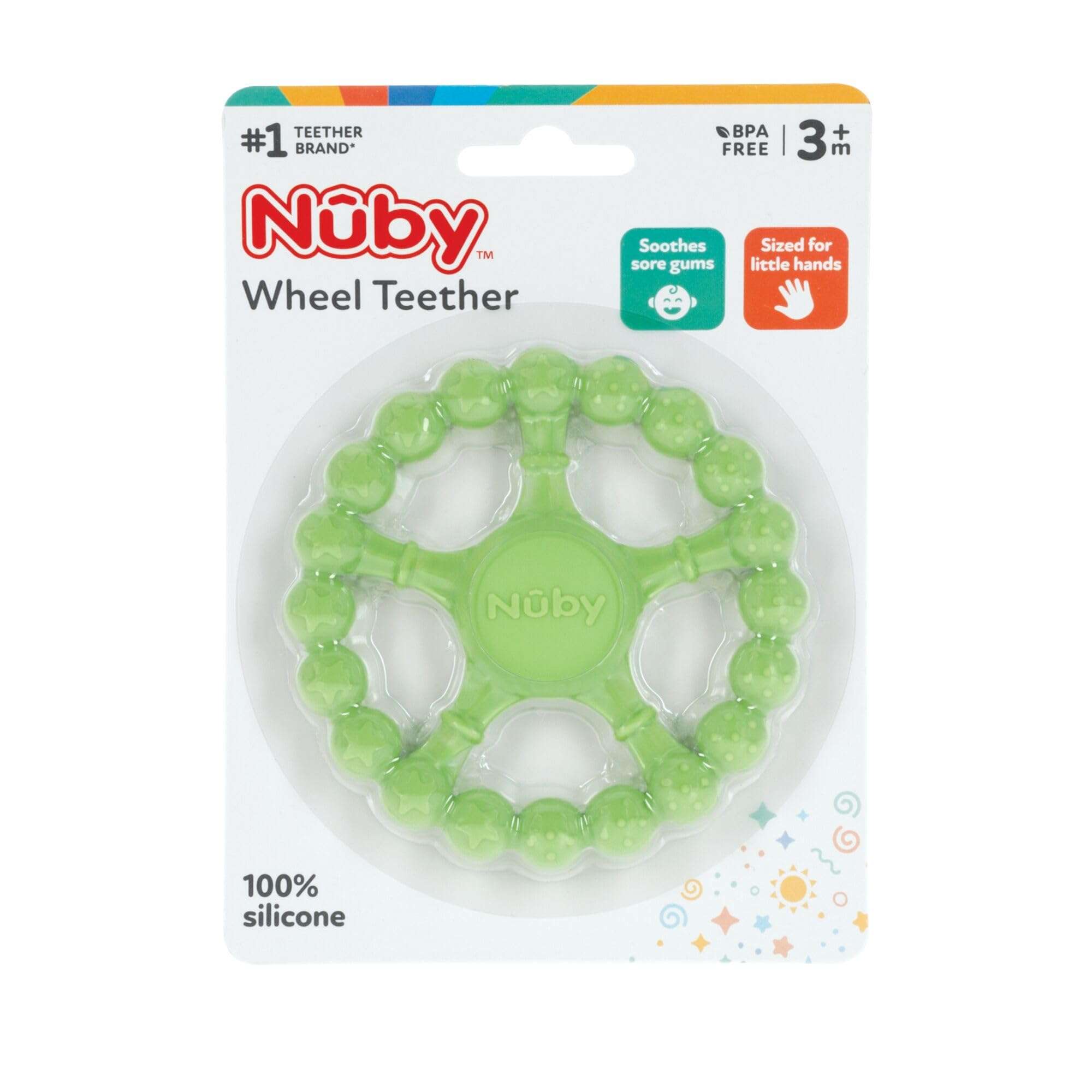 Nuby Silicone Wheel Teether - 3+ Months - Soft, Multi-Textured Baby Teething Toy - Natural Teething Relief for Babies - Image 6